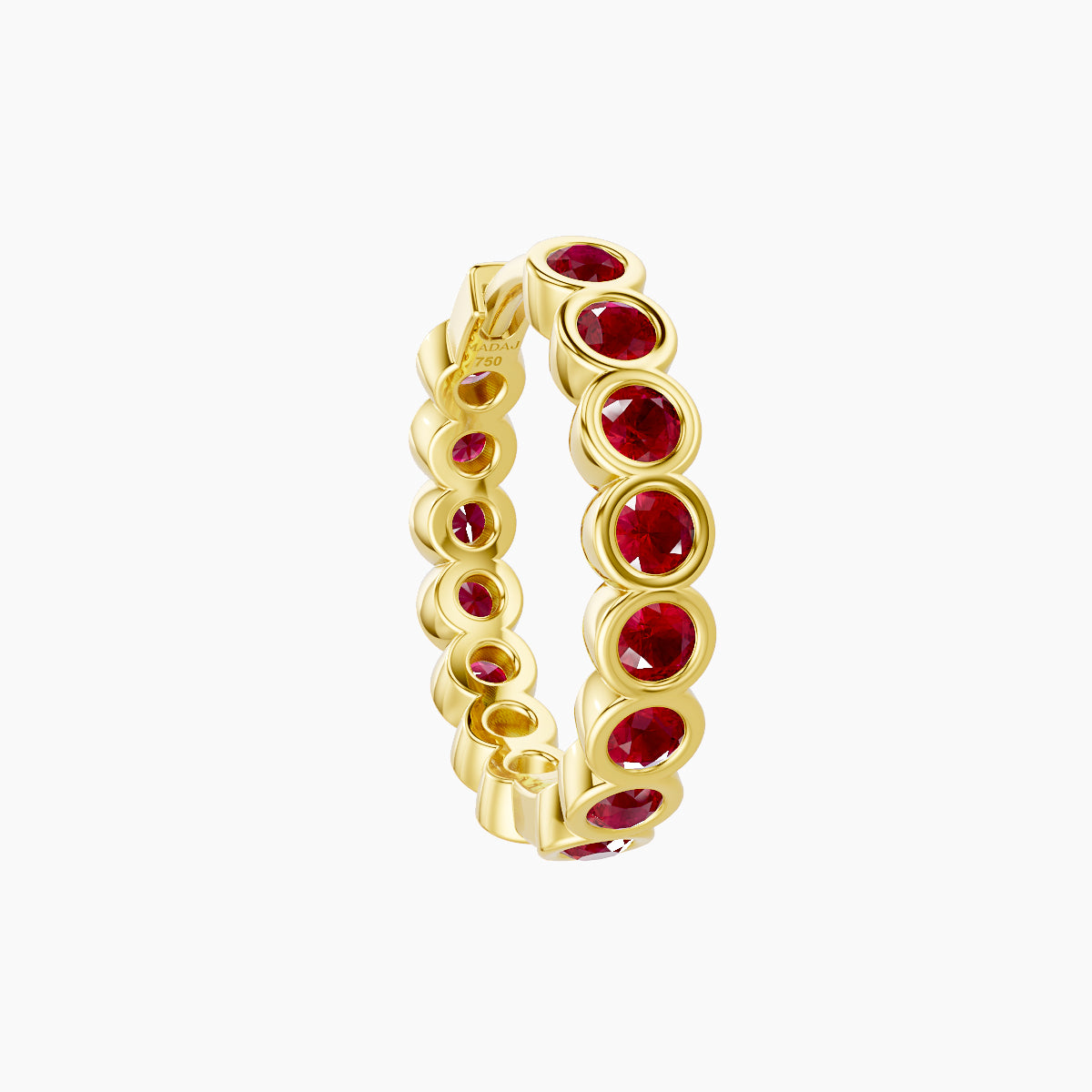 Neith | 18k Yellow Gold 9.5 mm Ruby Hoop Piercing