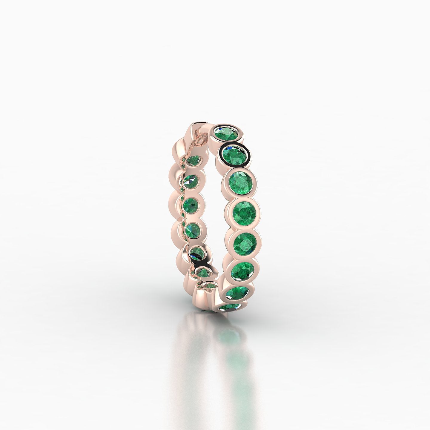 Neith | 18k Rose Gold 9.5 mm Emerald Hoop Piercing