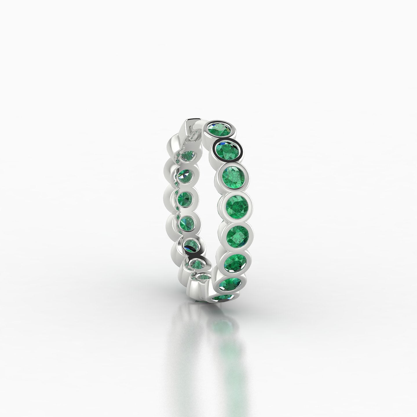 Neith | 18k White Gold 9.5 mm Emerald Hoop Piercing