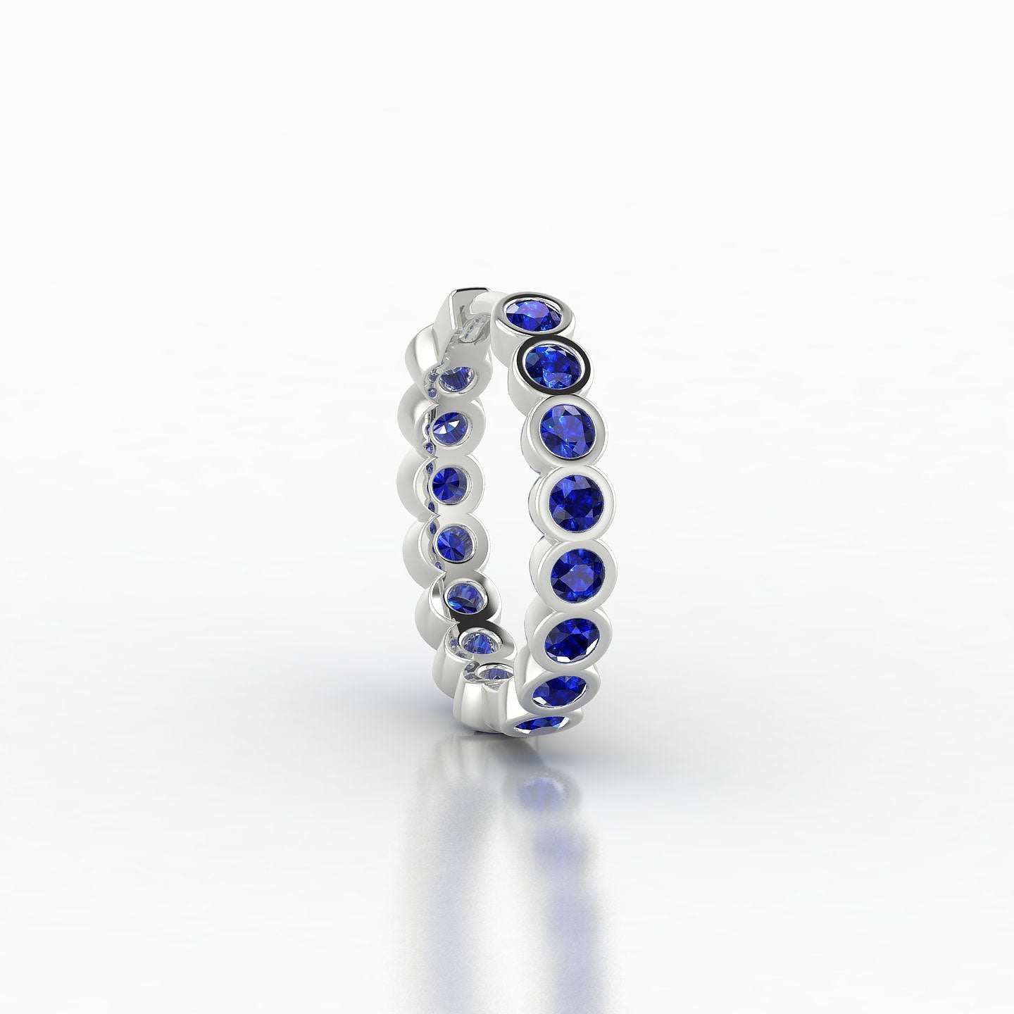 Neith | 18k White Gold 9.5 mm Sapphire Hoop Piercing