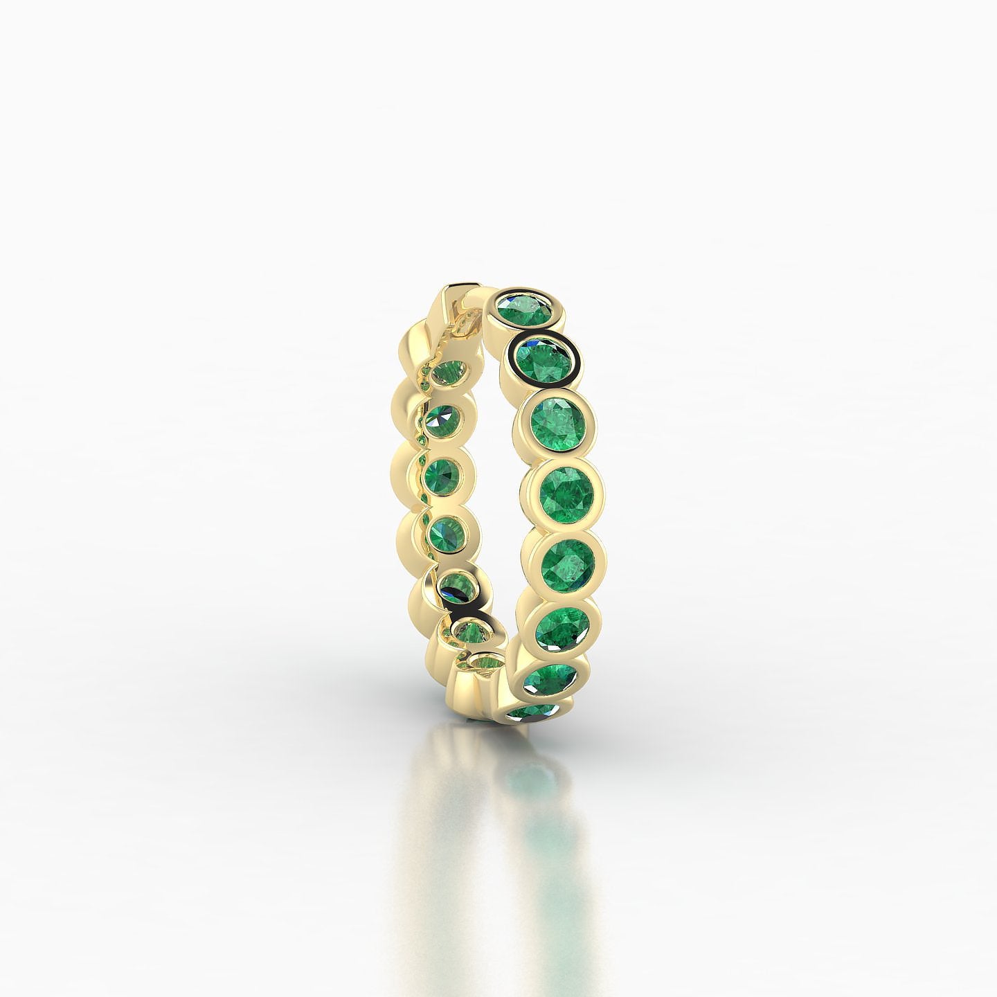 Neith | 18k Yellow Gold 9.5 mm Emerald Hoop Piercing