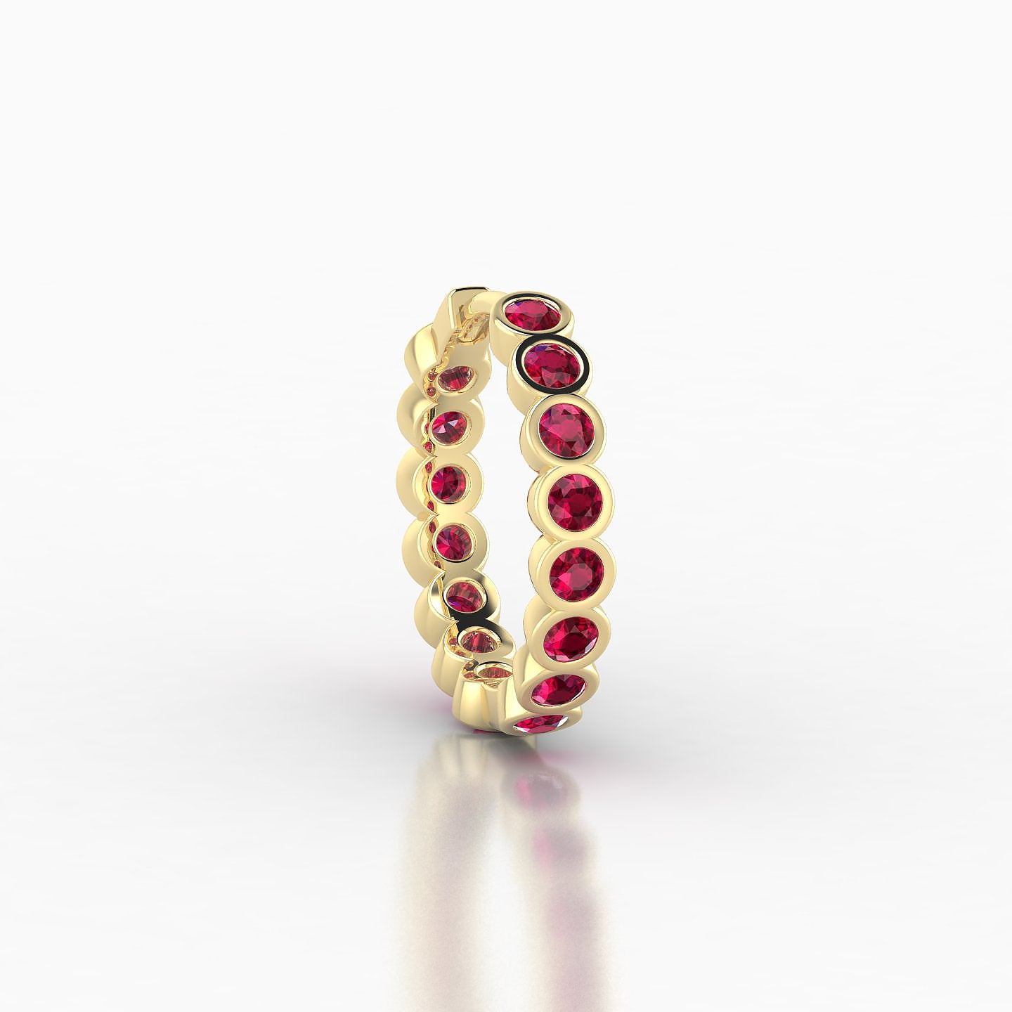 Neith | 18k Yellow Gold 9.5 mm Ruby Hoop Piercing