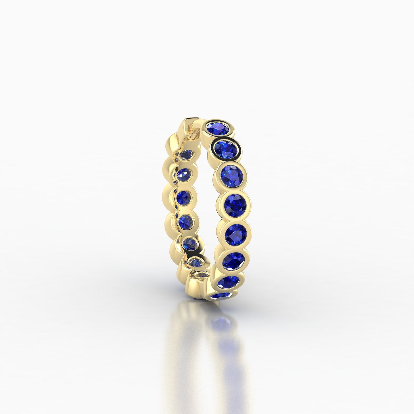 Neith | 18k Yellow Gold 9.5 mm Sapphire Hoop Piercing