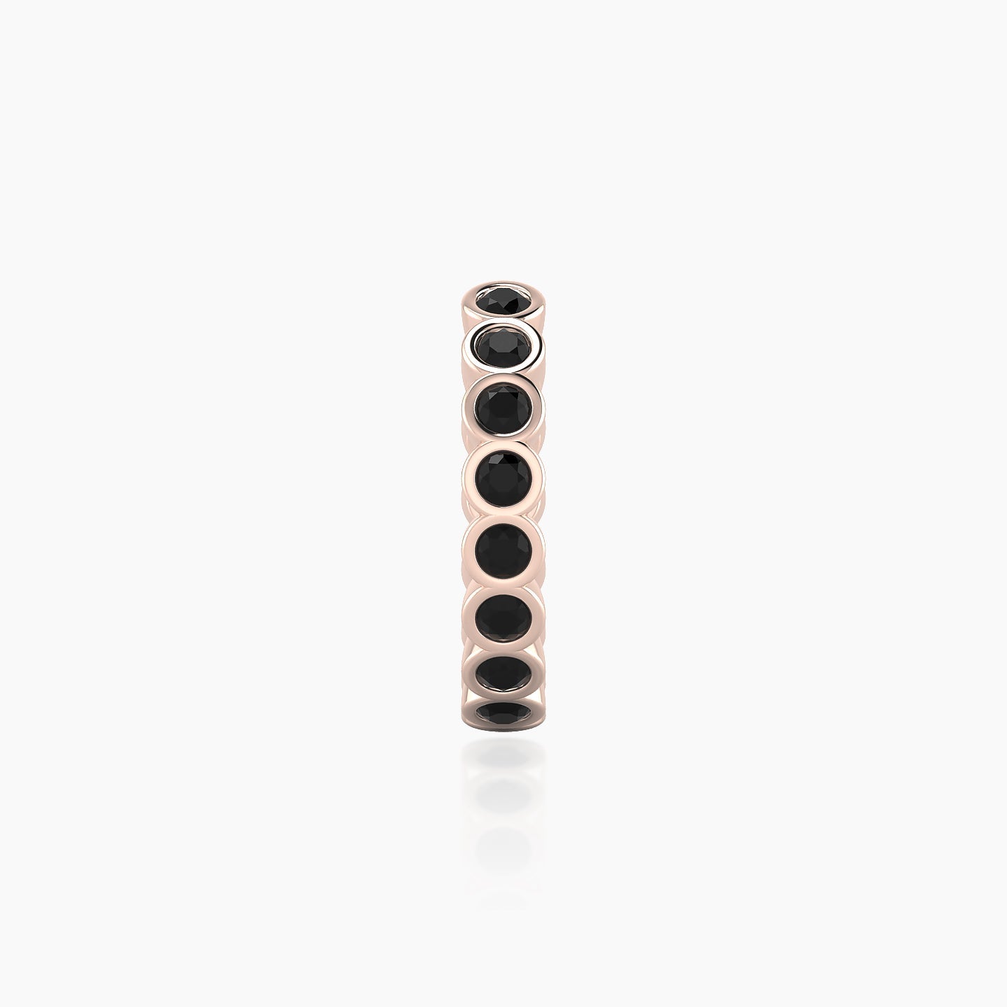 Neith | 18k Rose Gold 9.5 mm Black Diamond Hoop Piercing