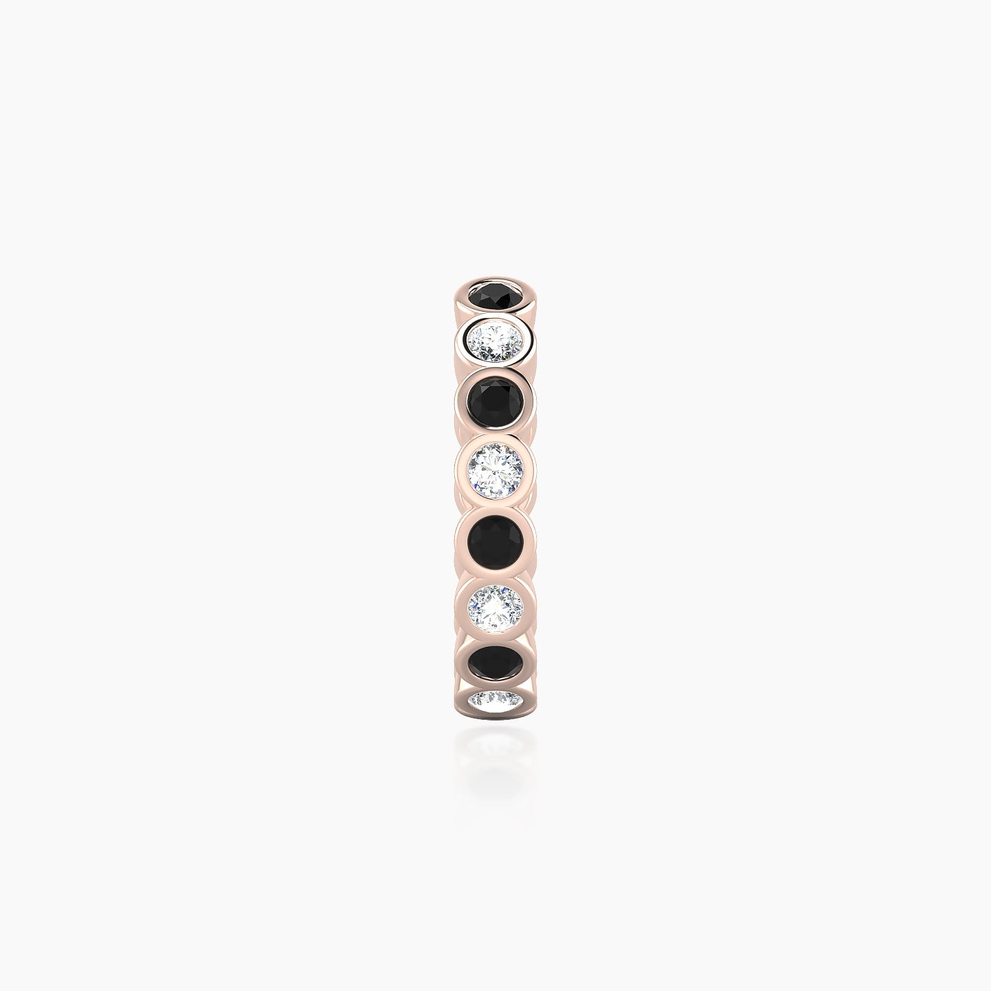 Neith | 18k Rose Gold 9.5 mm Black Diamond & Diamond Hoop Piercing