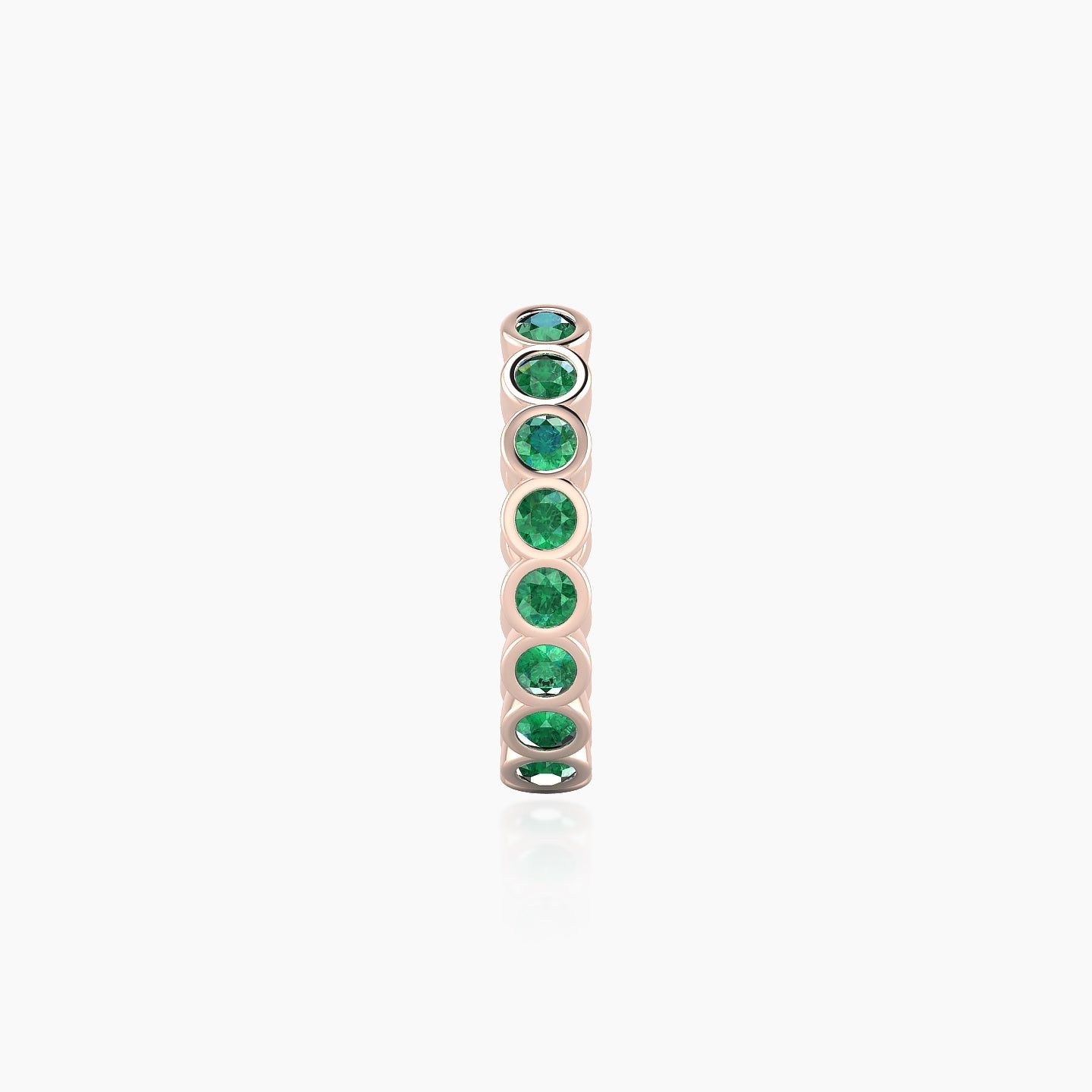 Neith | 18k Rose Gold 9.5 mm Emerald Hoop Piercing