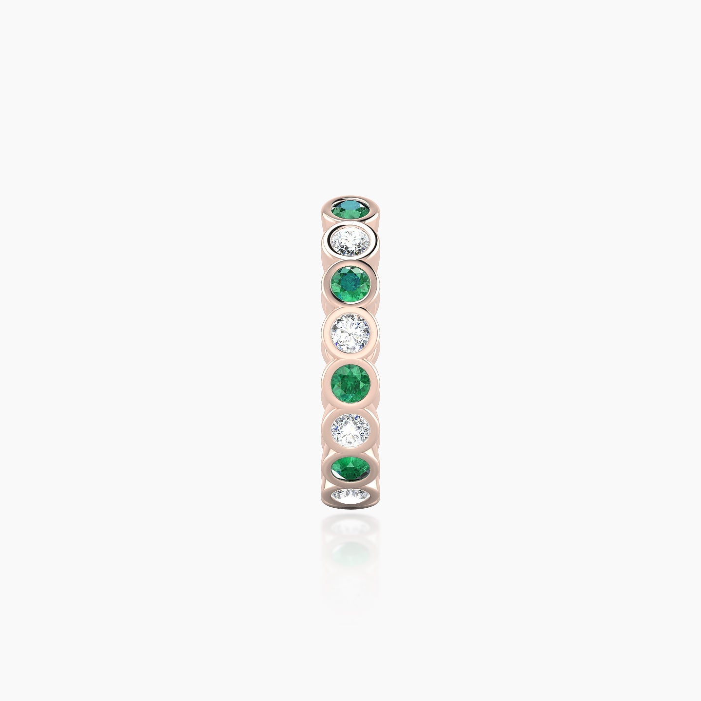 Neith | 18k Rose Gold 9.5 mm Emerald & Diamond Hoop Piercing