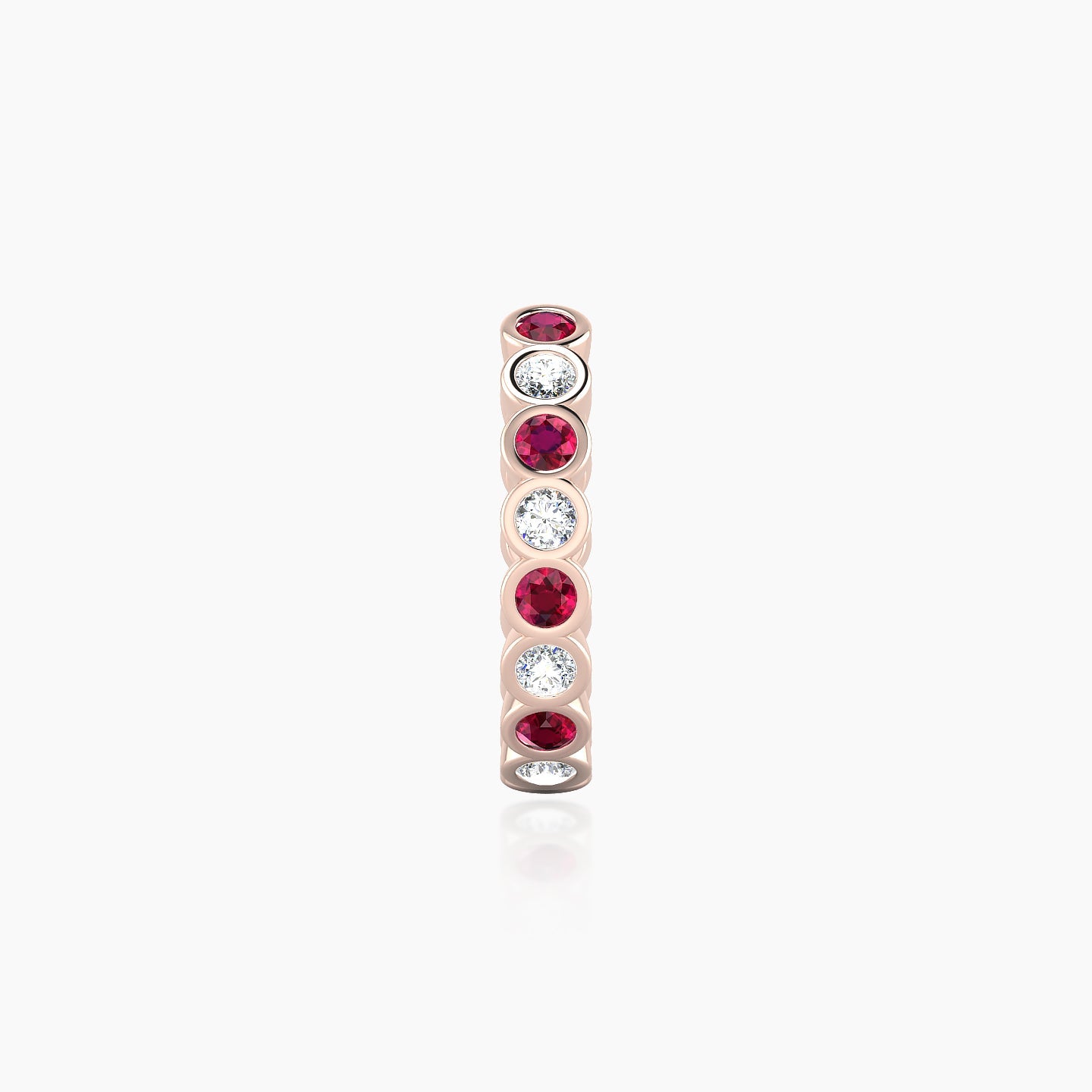 Neith | 18k Rose Gold 9.5 mm Ruby & Diamond Hoop Piercing