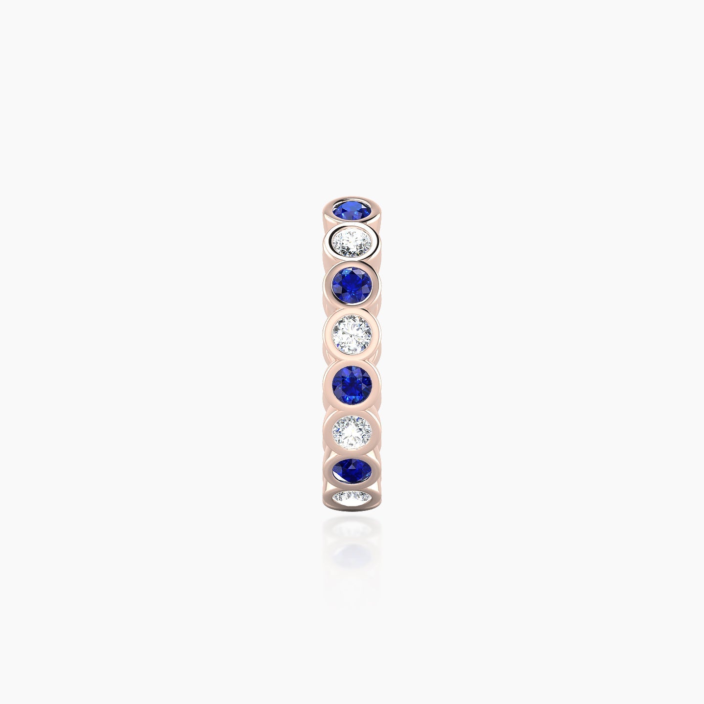 Neith | 18k Rose Gold 9.5 mm Sapphire & Diamond Hoop Piercing