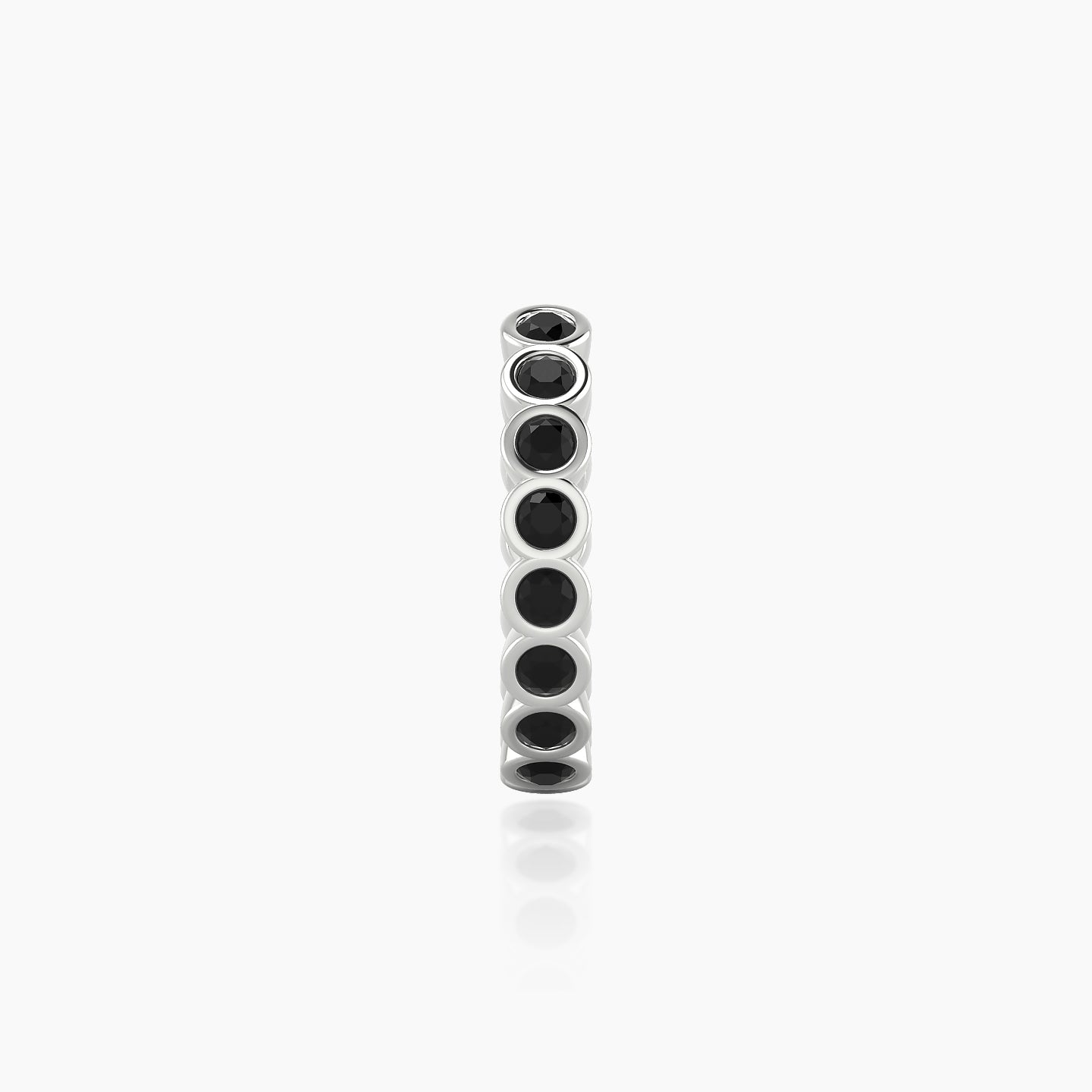 Neith | 18k White Gold 9.5 mm Black Diamond Hoop Piercing