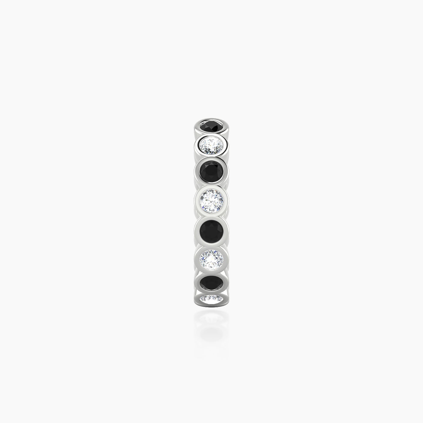 Neith | 18k White Gold 9.5 mm Black Diamond & Diamond Hoop Piercing