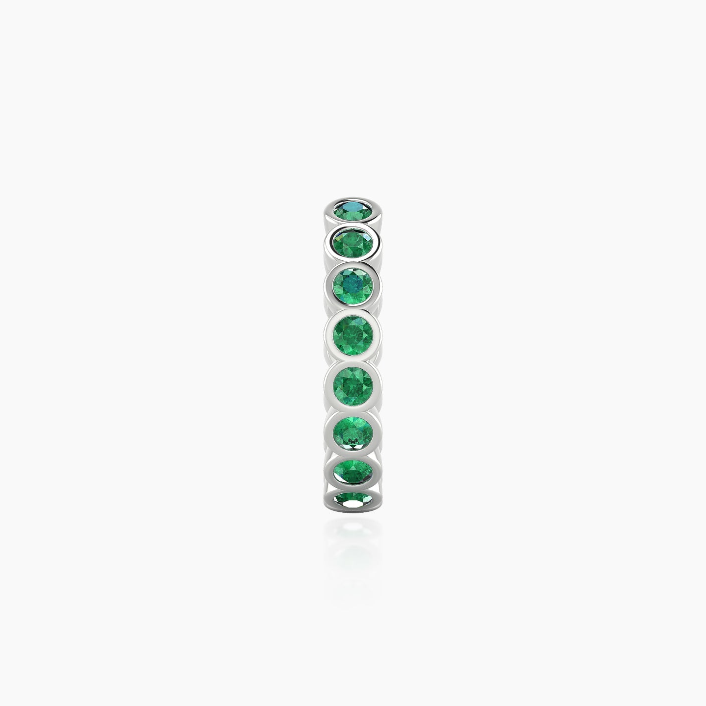 Neith | 18k White Gold 9.5 mm Emerald Hoop Piercing