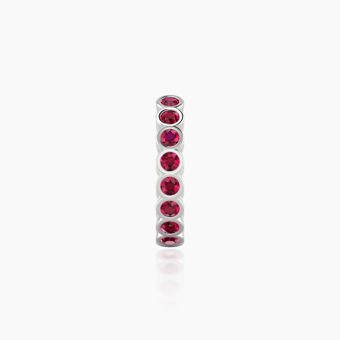 Neith | 18k White Gold 9.5 mm Ruby Hoop Piercing