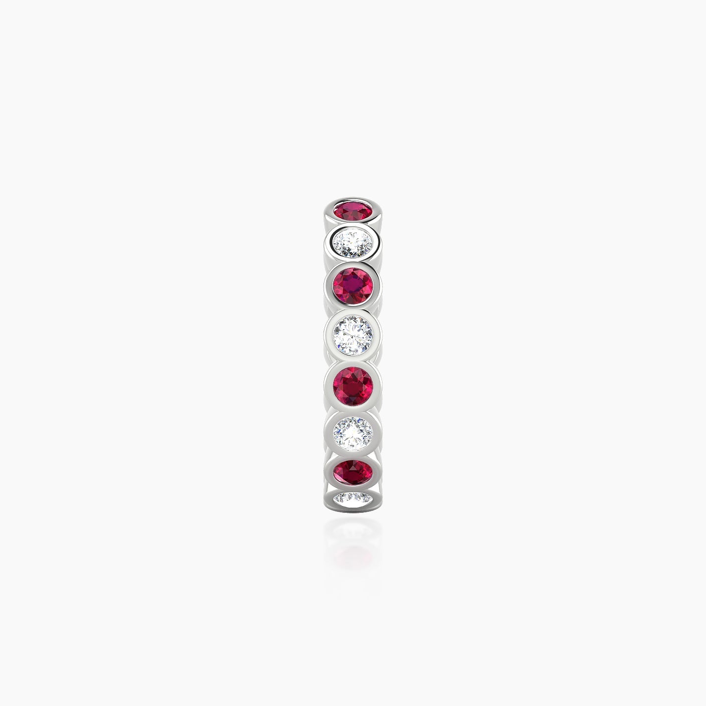 Neith | 18k White Gold 9.5 mm Ruby & Diamond Hoop Piercing