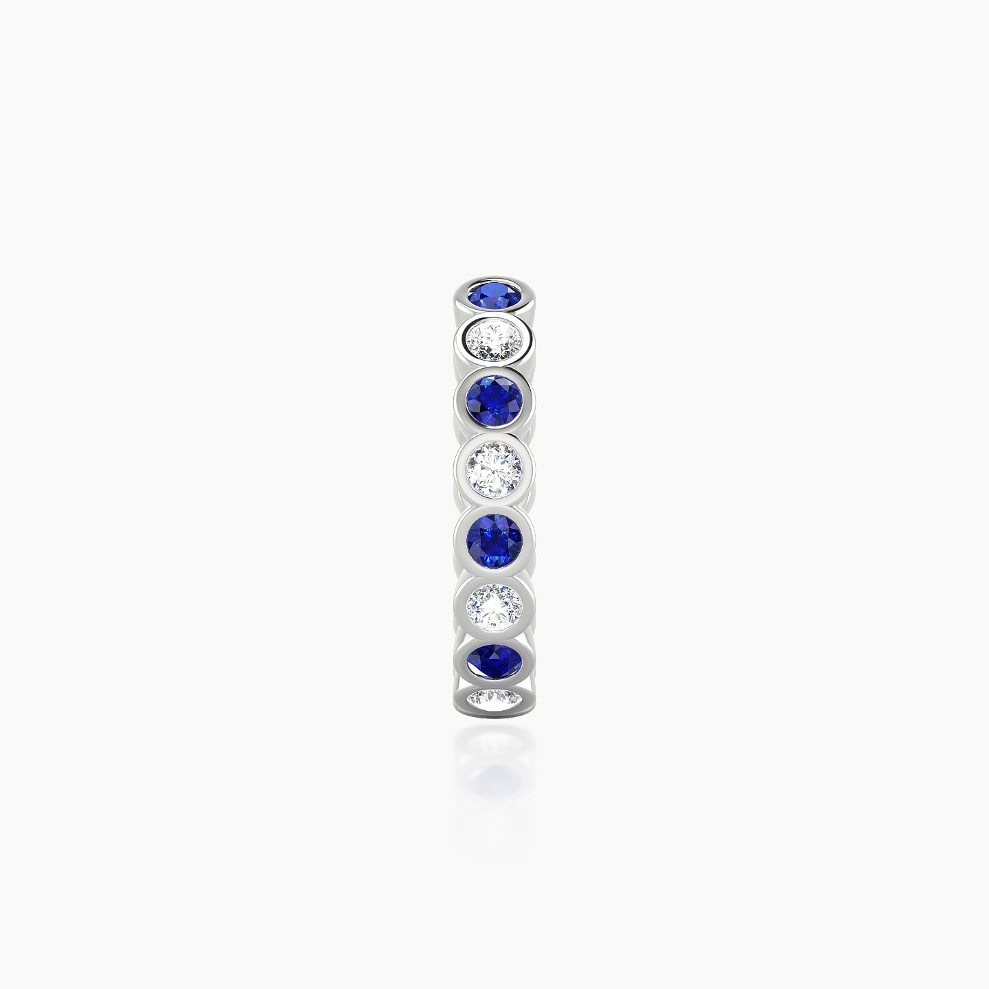 Neith | 18k White Gold 9.5 mm Sapphire & Diamond Hoop Piercing