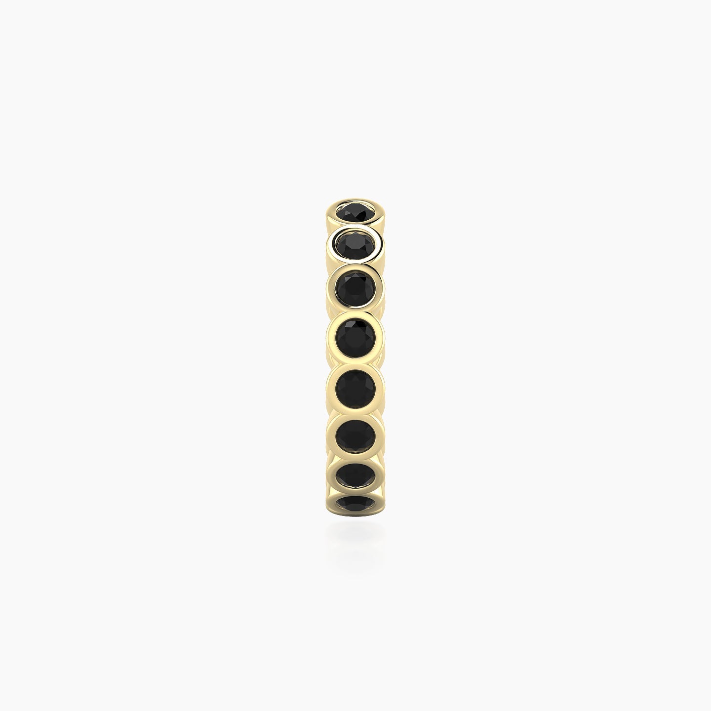 Neith | 18k Yellow Gold 9.5 mm Black Diamond Hoop Piercing