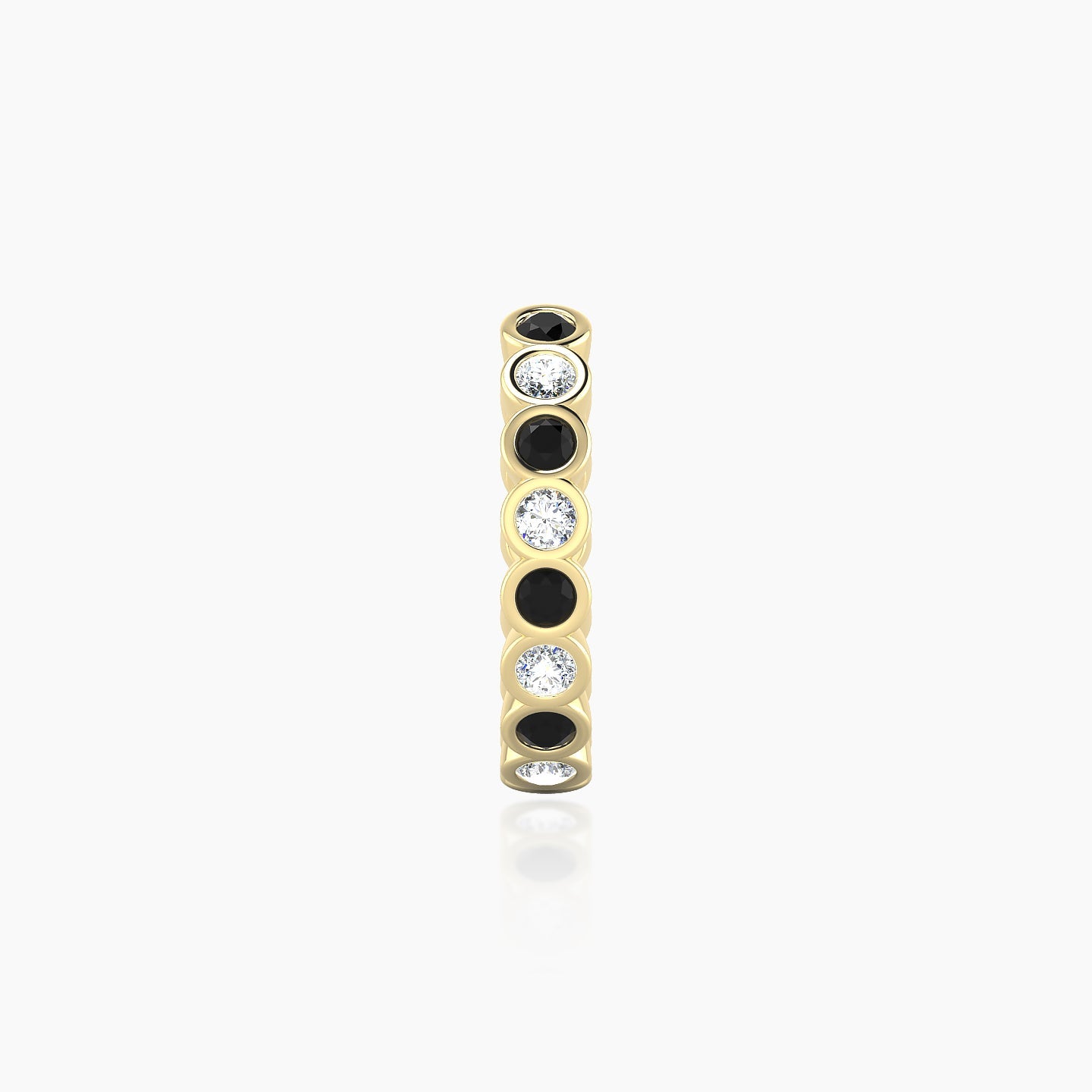 Neith | 18k Yellow Gold 9.5 mm Black Diamond & Diamond Hoop Piercing