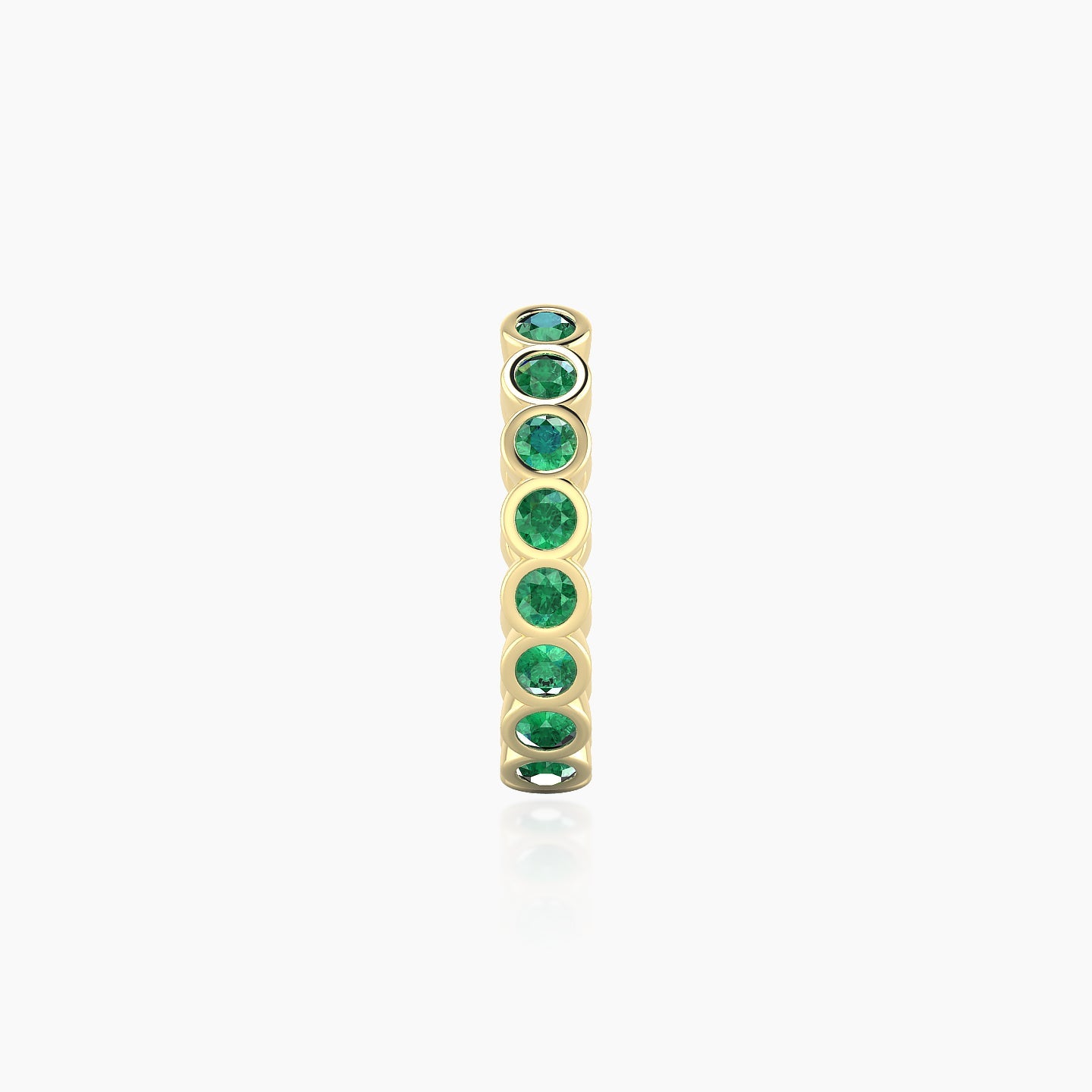 Neith | 18k Yellow Gold 9.5 mm Emerald Hoop Piercing