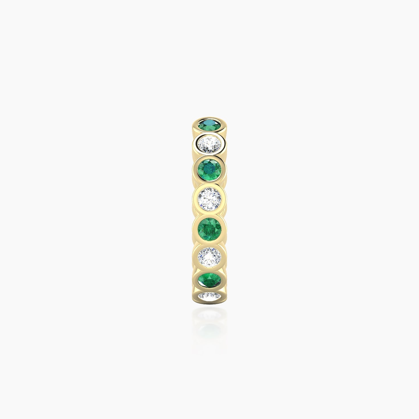 Neith | 18k Yellow Gold 9.5 mm Emerald & Diamond Hoop Piercing