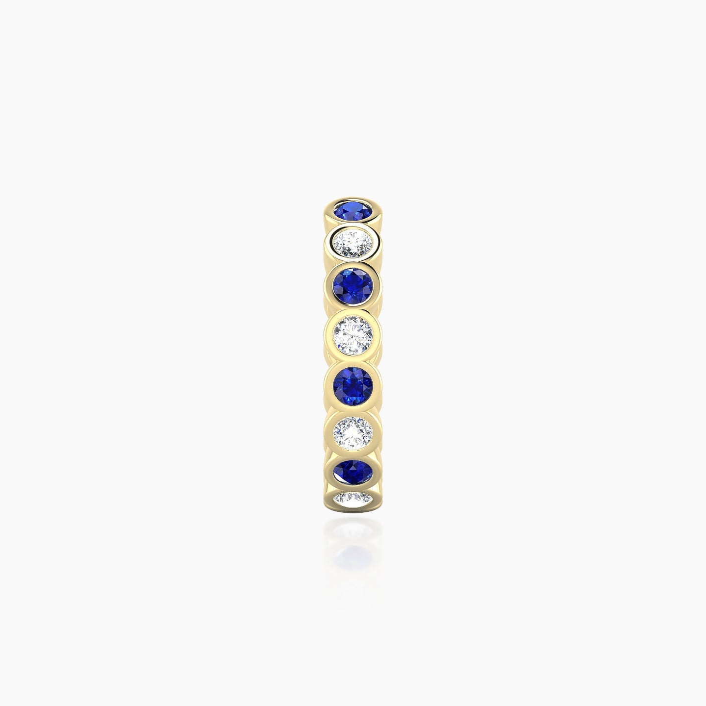 Neith | 18k Yellow Gold 9.5 mm Sapphire & Diamond Hoop Piercing