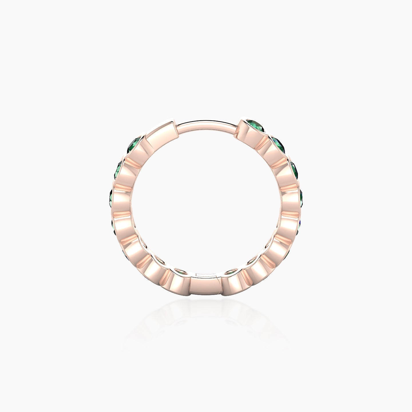 Neith | 18k Rose Gold 9.5 mm Emerald Hoop Piercing