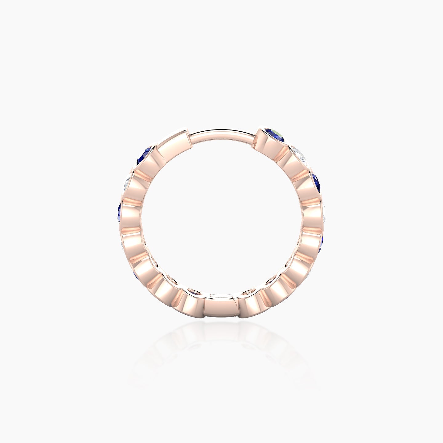 Neith | 18k Rose Gold 9.5 mm Sapphire & Diamond Hoop Piercing