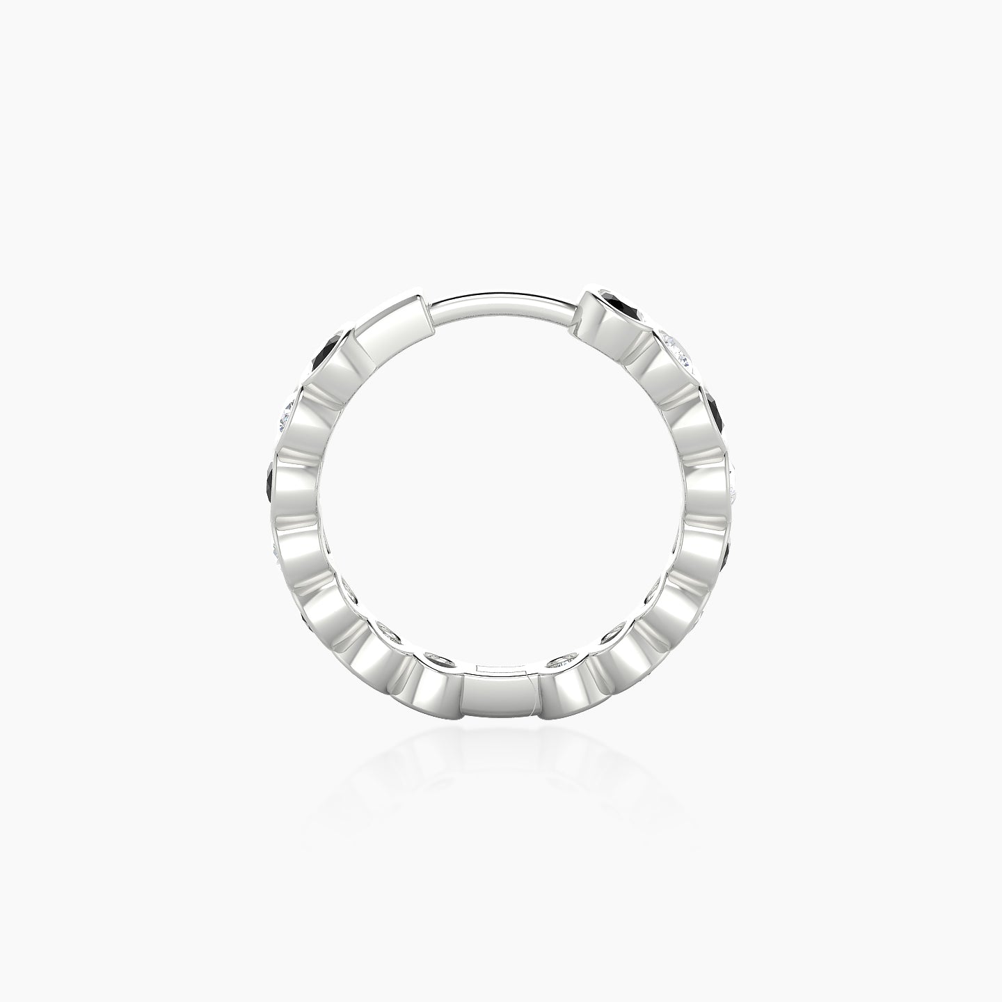 Neith | 18k White Gold 9.5 mm Black Diamond & Diamond Hoop Piercing