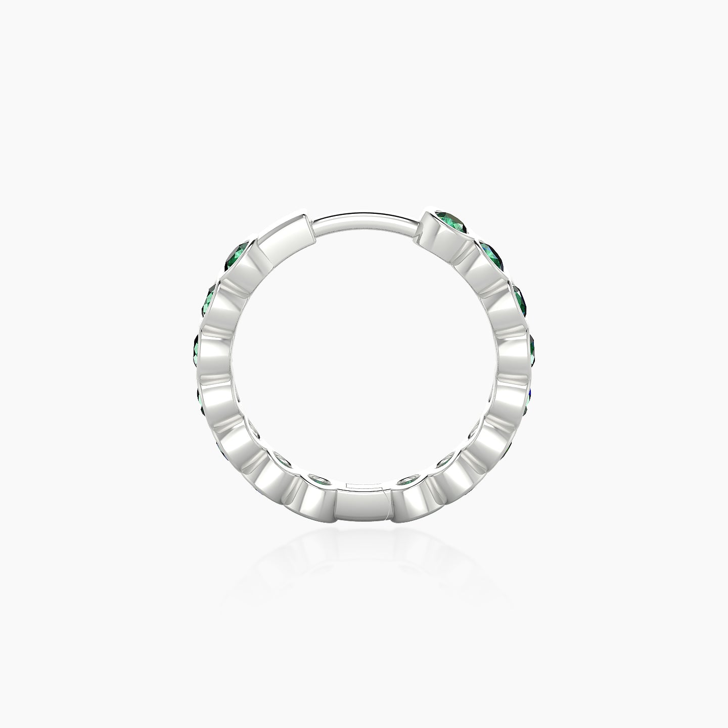 Neith | 18k White Gold 9.5 mm Emerald Hoop Piercing