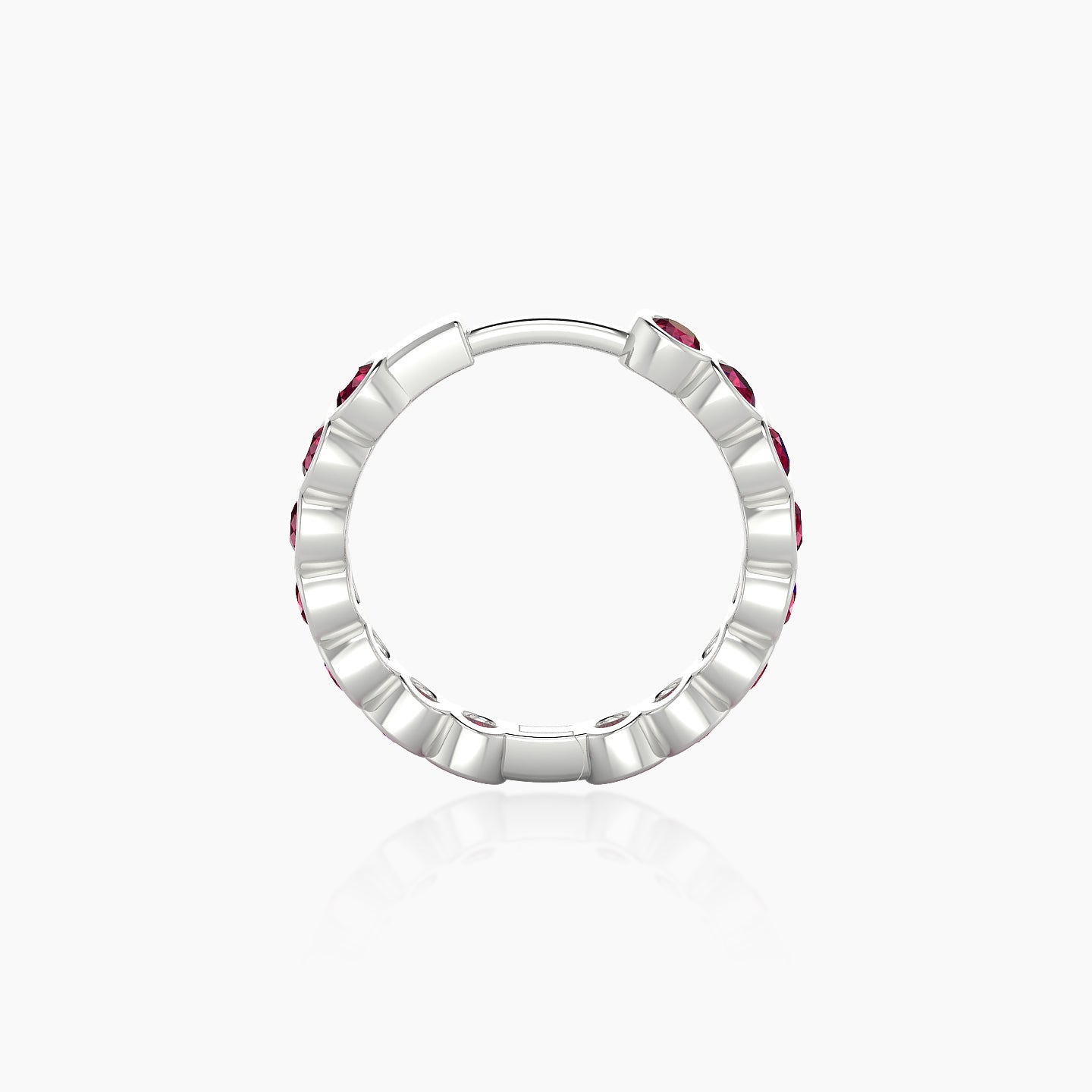 Neith | 18k White Gold 9.5 mm Ruby Hoop Piercing