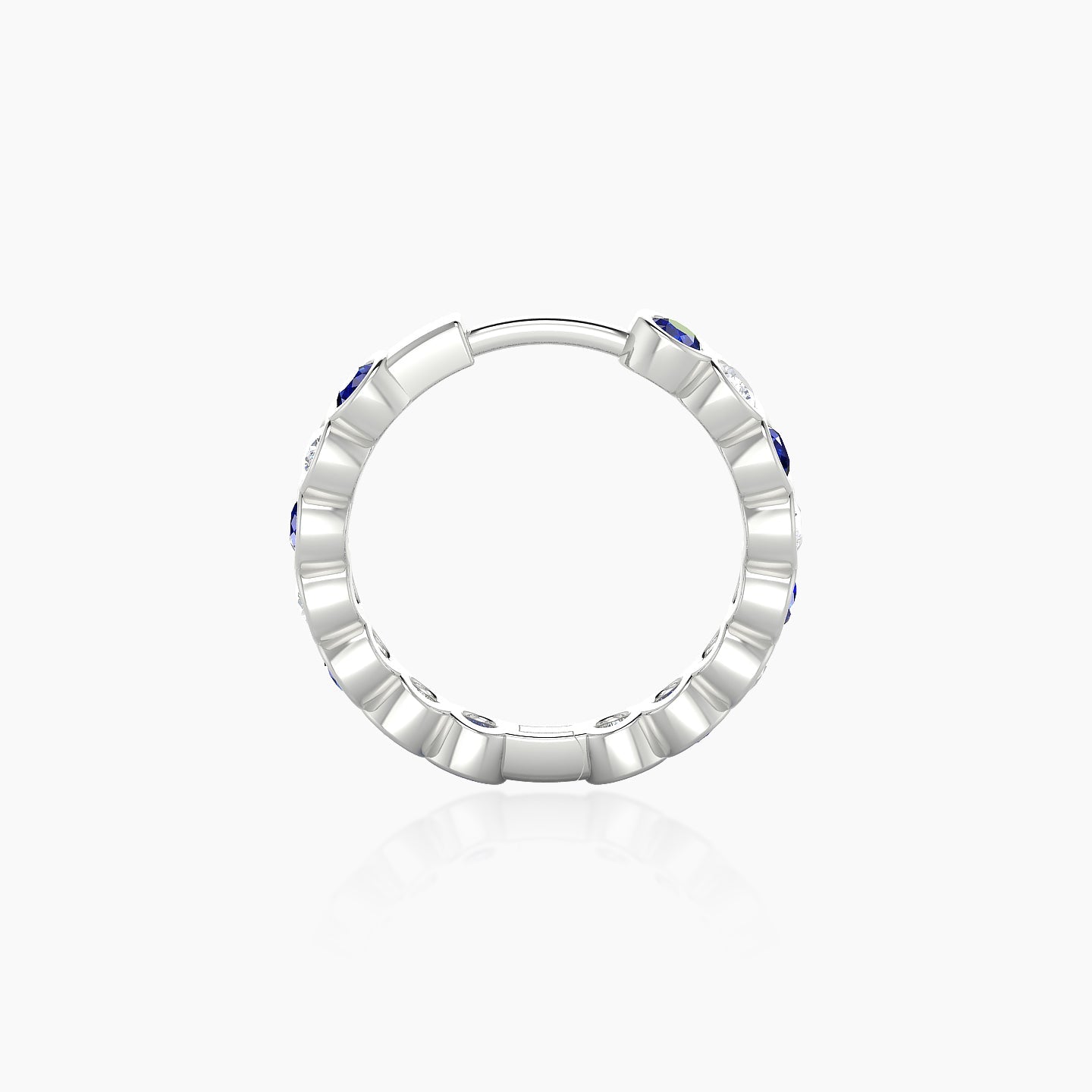 Neith | 18k White Gold 9.5 mm Sapphire & Diamond Hoop Piercing