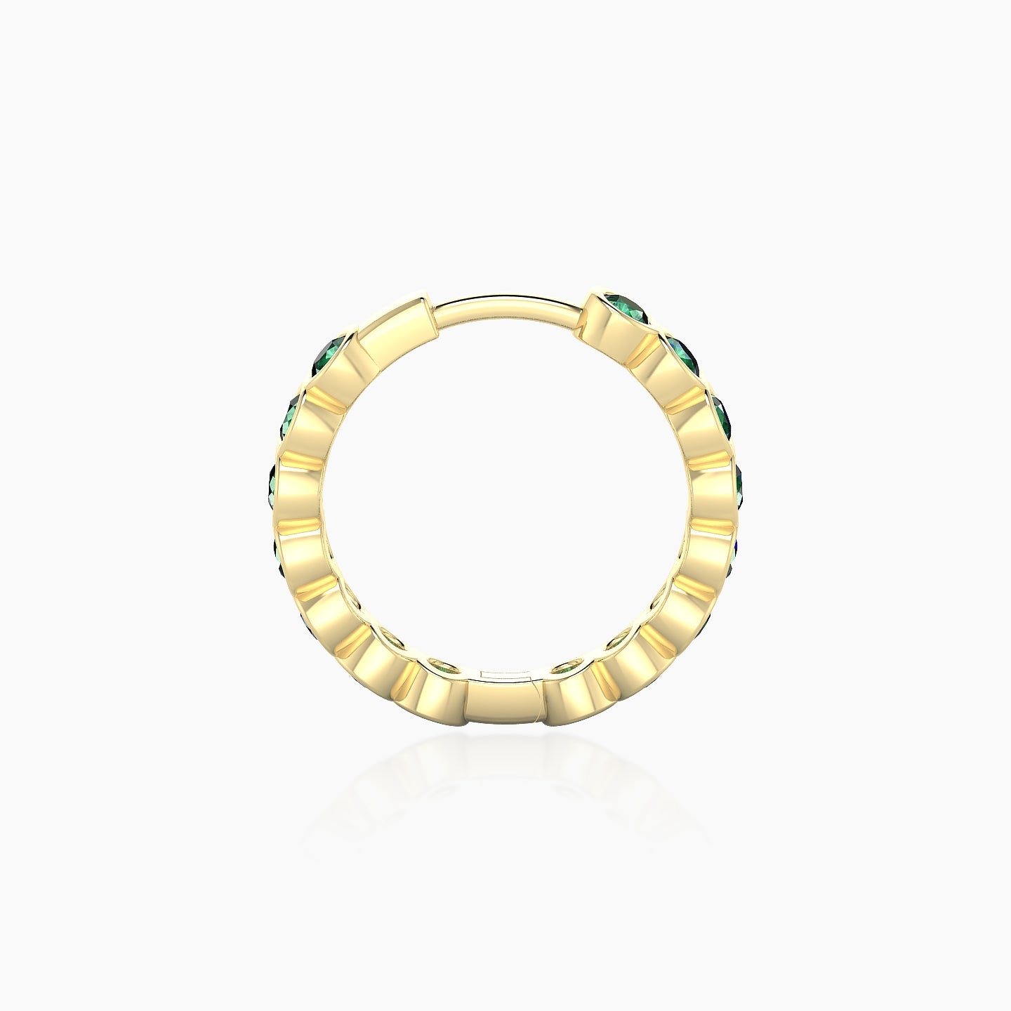 Neith | 18k Yellow Gold 9.5 mm Emerald Hoop Piercing