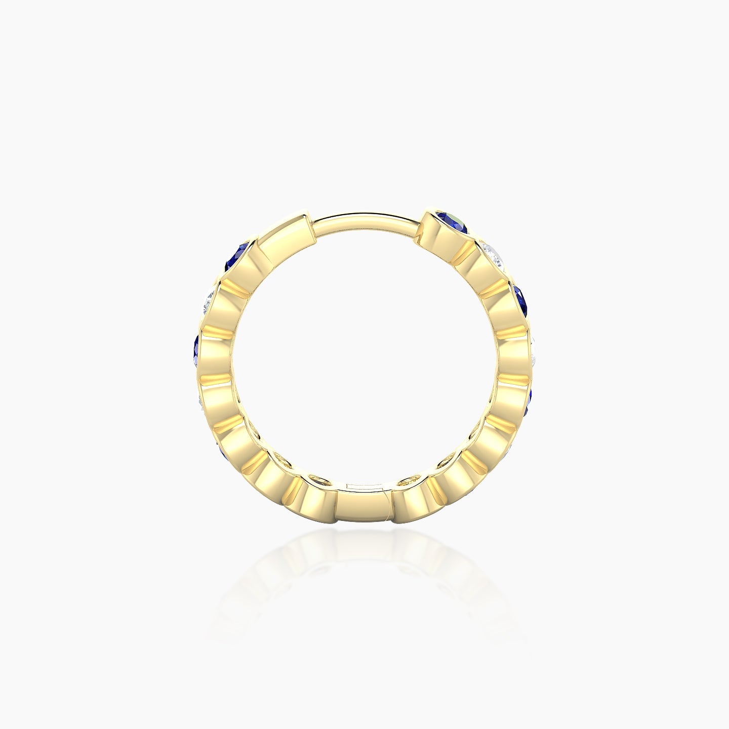 Neith | 18k Yellow Gold 9.5 mm Sapphire & Diamond Hoop Piercing