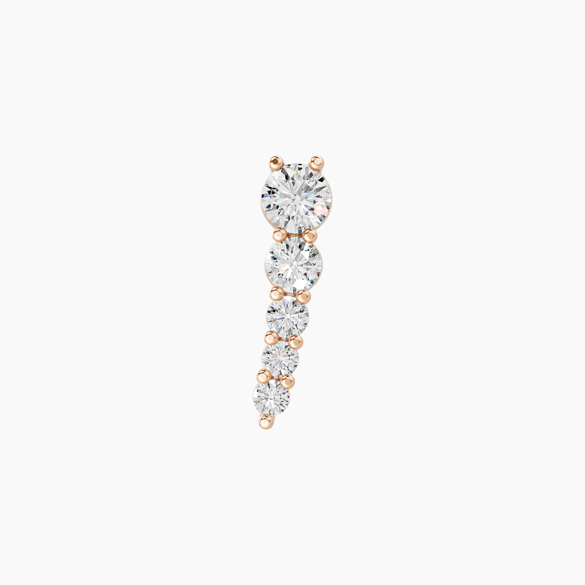 Nerthus | 18k Rose Gold 10 mm 5 mm Long Diamond Left Piercing