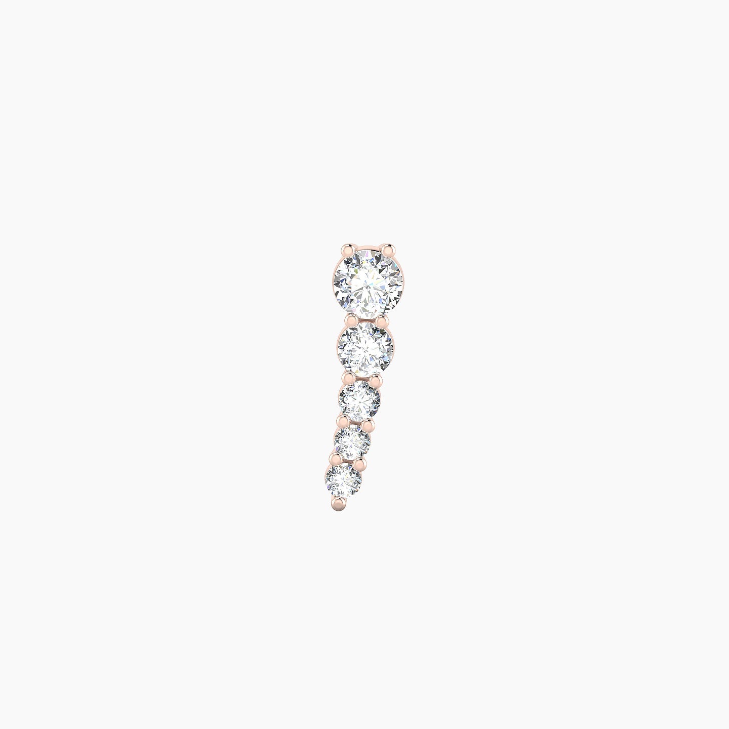 Nerthus | 18k Rose Gold 10 mm 5 mm Long Diamond Left Piercing