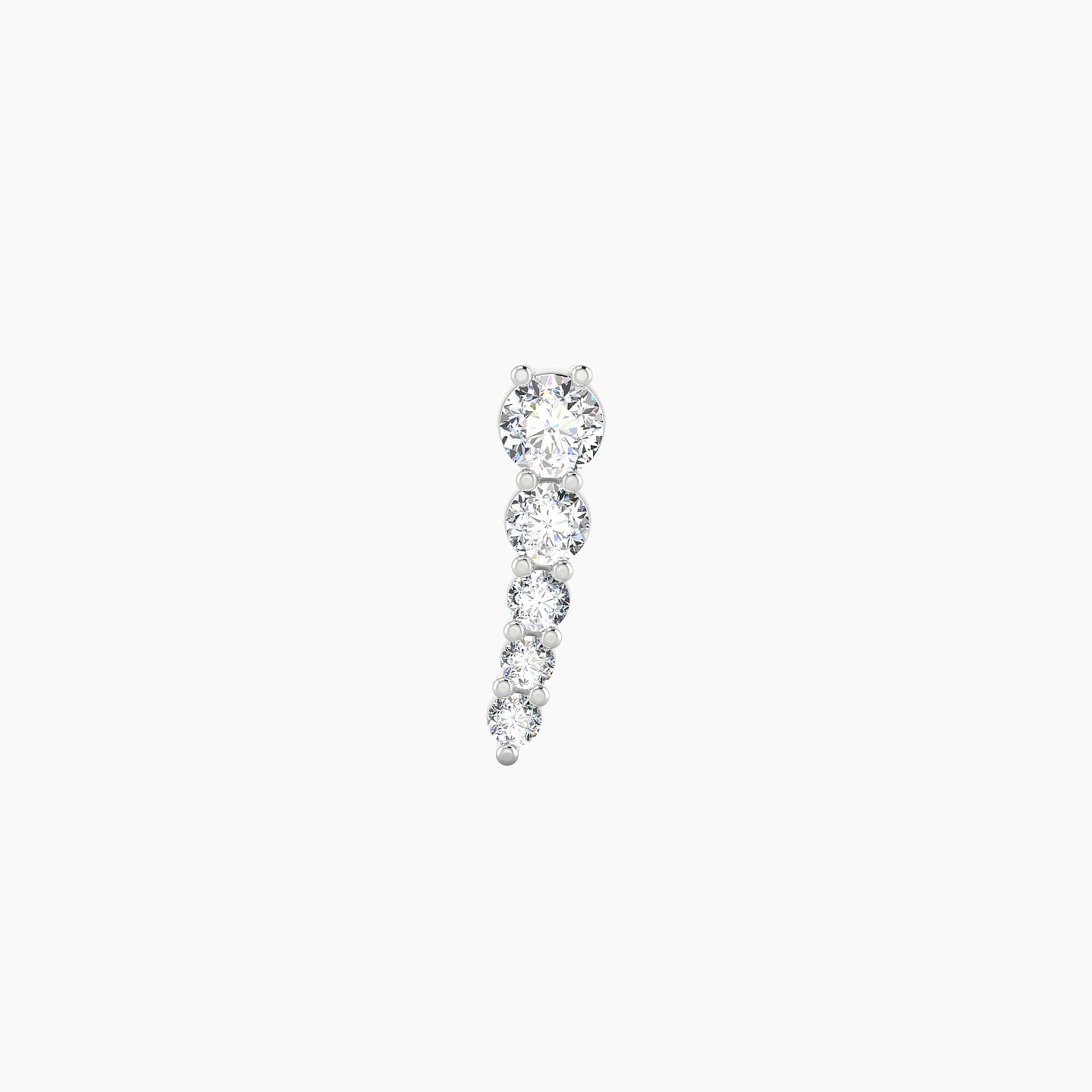 Nerthus | 18k White Gold 10 mm 5 mm Long Diamond Left Piercing