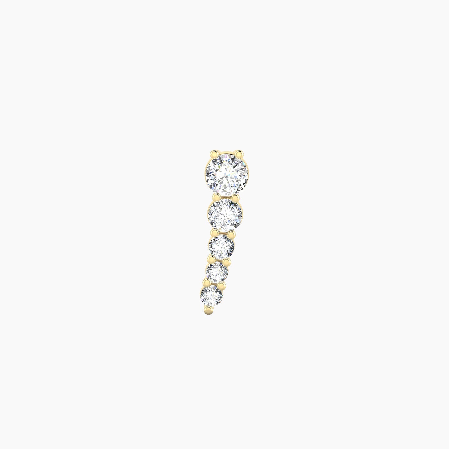 Nerthus | 18k Yellow Gold 10 mm 5 mm Long Diamond Left Piercing