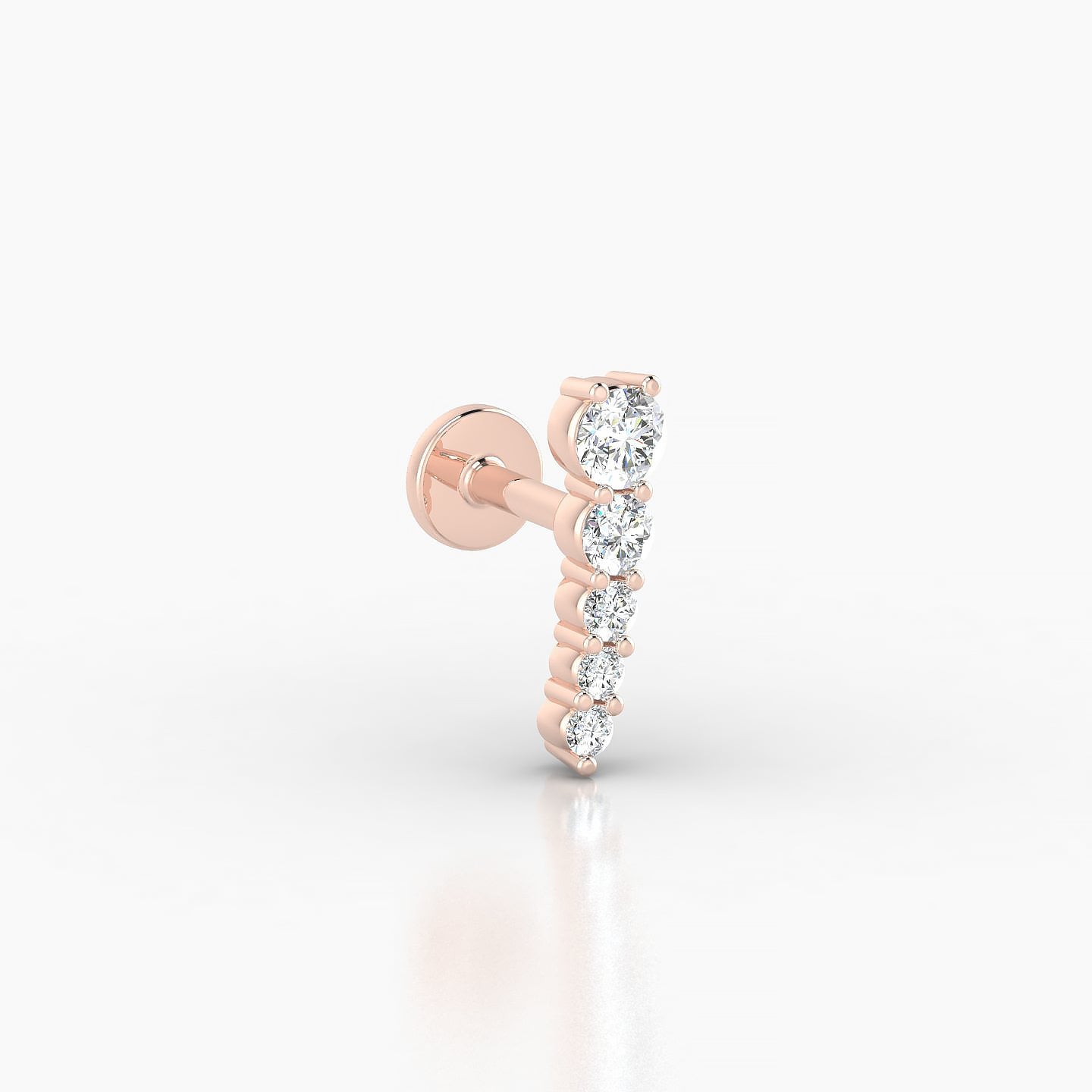 Nerthus | 18k Rose Gold 10 mm 5 mm Long Diamond Left Piercing