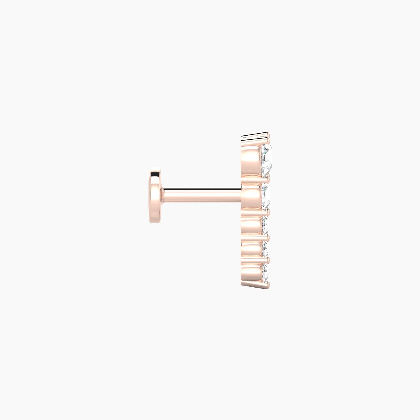 Nerthus | 18k Rose Gold 10 mm 5 mm Long Diamond Left Piercing