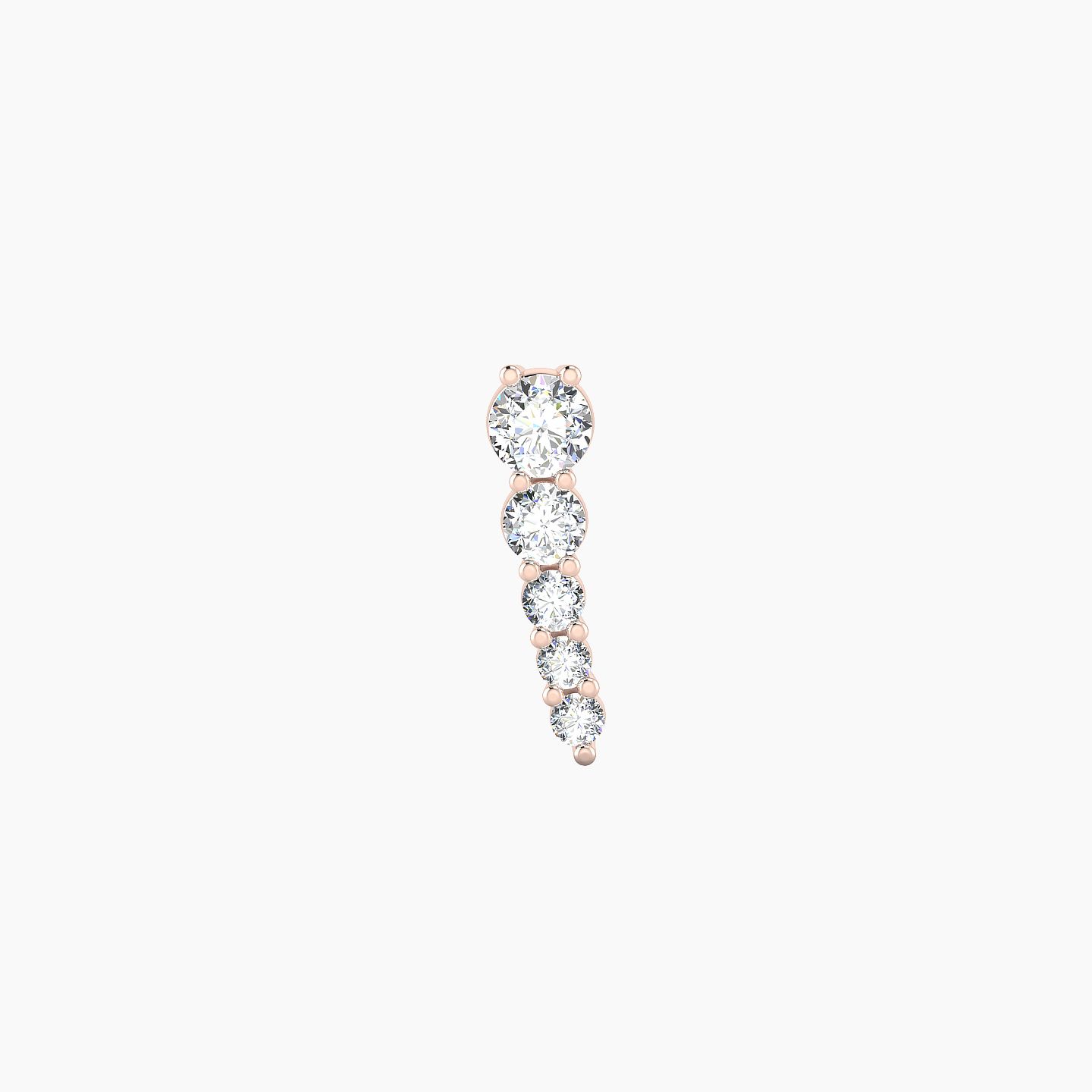 Nerthus | 18k Rose Gold 10 mm 5 mm Long Diamond Right Piercing