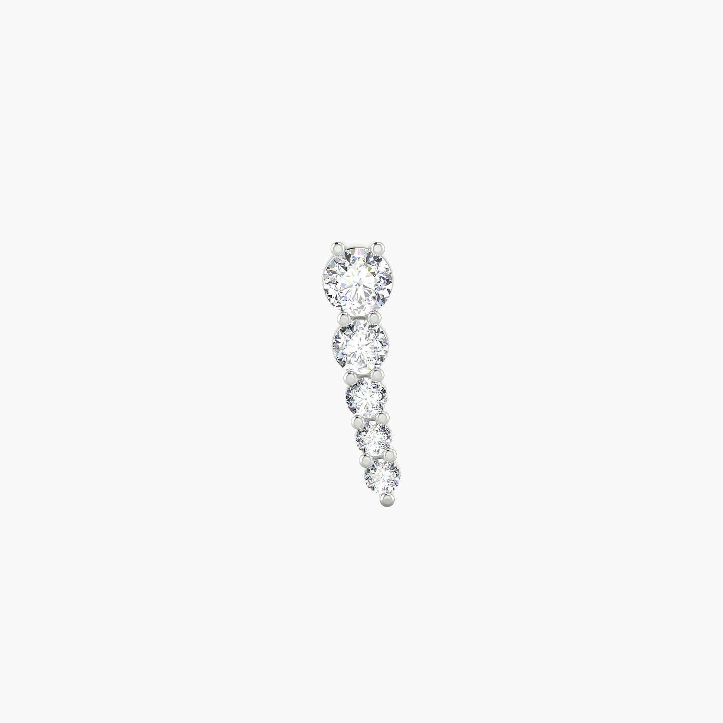 Nerthus | 18k White Gold 10 mm 5 mm Long Diamond Right Piercing