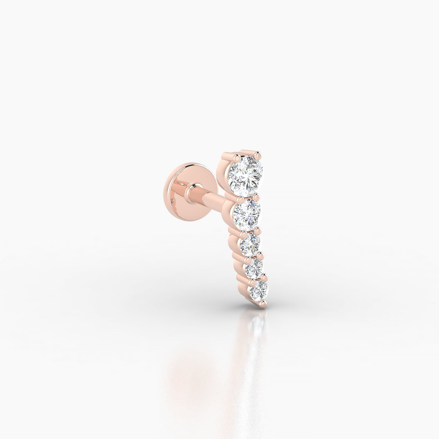 Nerthus | 18k Rose Gold 10 mm 5 mm Long Diamond Right Piercing