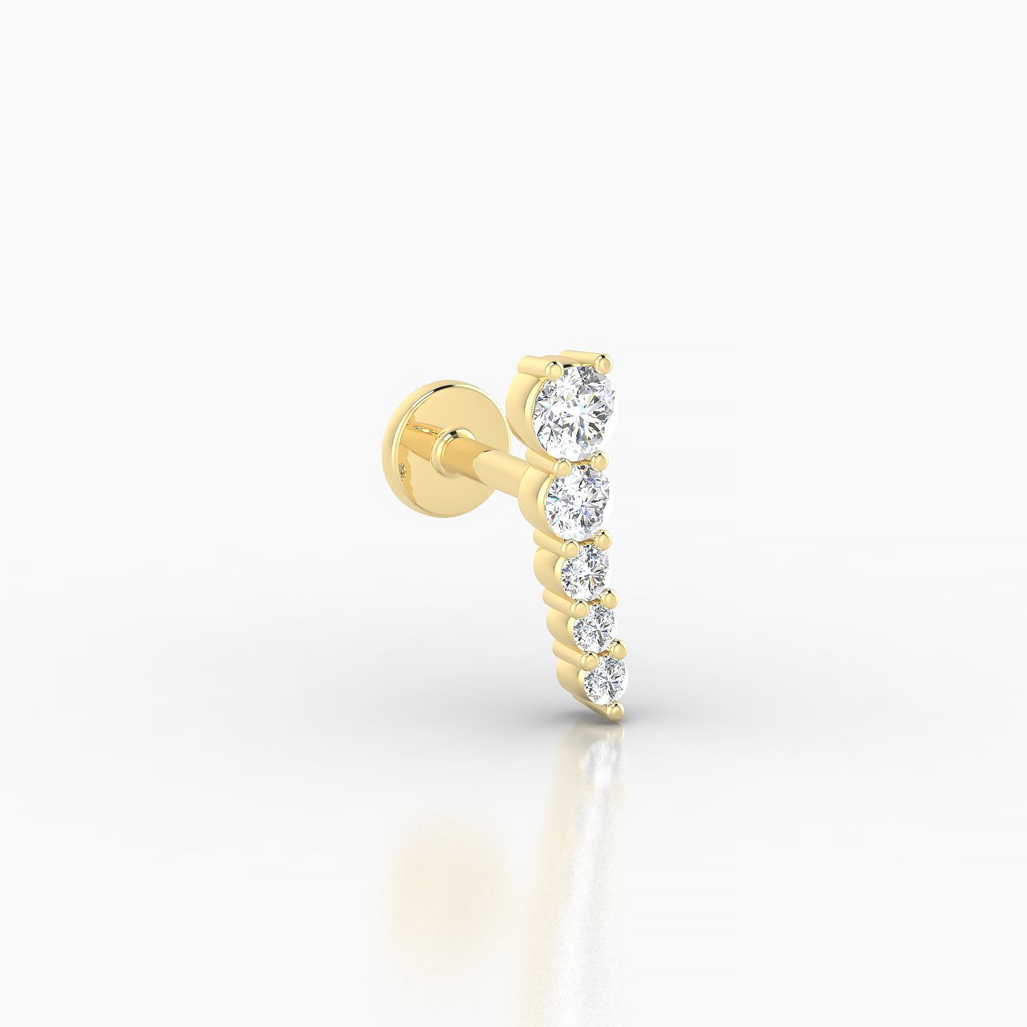 Nerthus | 18k Yellow Gold 10 mm 5 mm Long Diamond Right Piercing