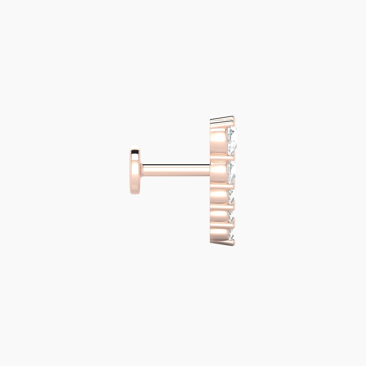 Nerthus | 18k Rose Gold 10 mm 5 mm Long Diamond Right Piercing