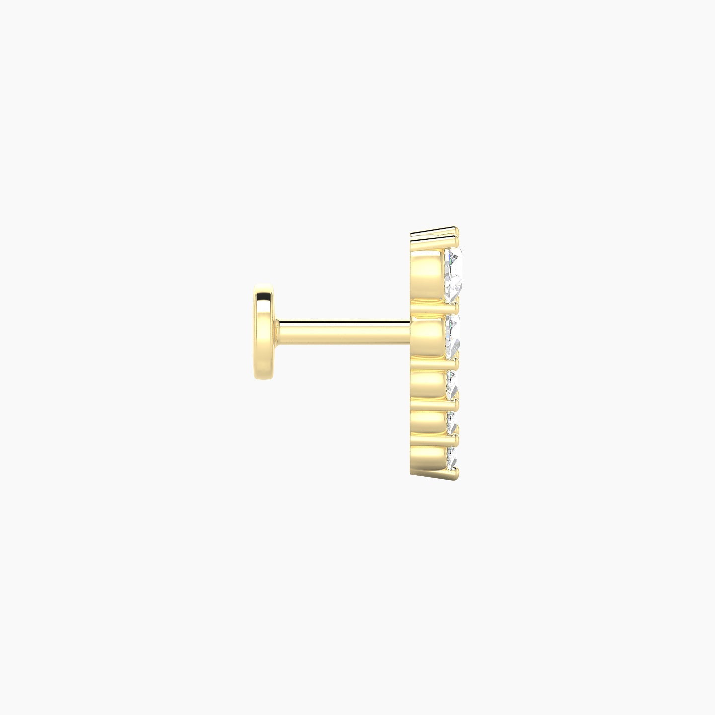 Nerthus | 18k Yellow Gold 10 mm 5 mm Long Diamond Right Piercing