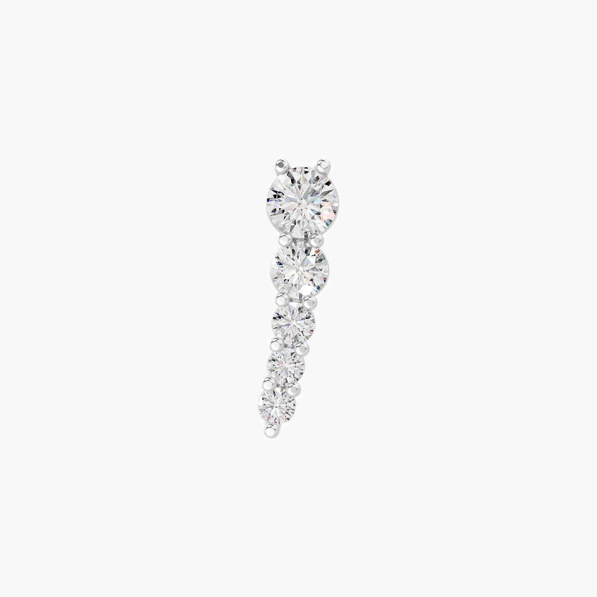Nerthus | 18k White Gold 10 mm 6.5 mm Long Diamond Left Piercing