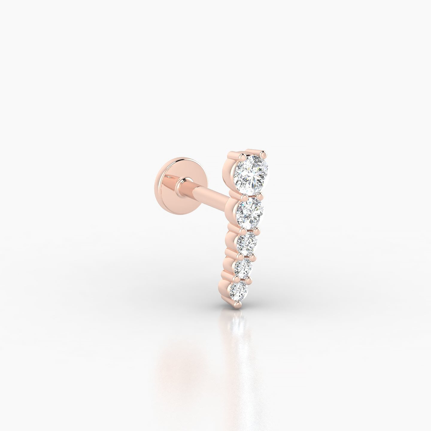 Nerthus | 18k Rose Gold 10 mm 6.5 mm Long Diamond Left Piercing