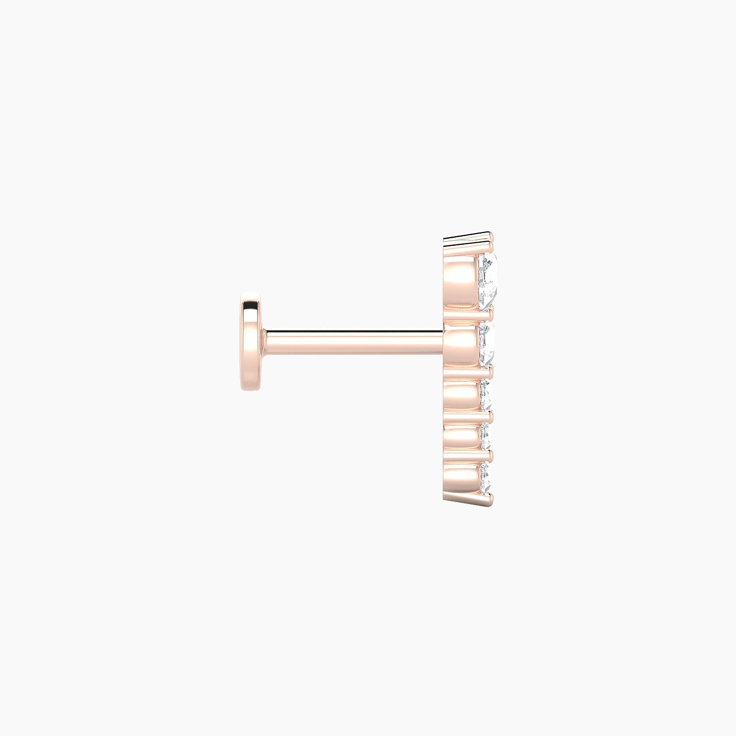 Nerthus | 18k Rose Gold 10 mm 6.5 mm Long Diamond Left Piercing