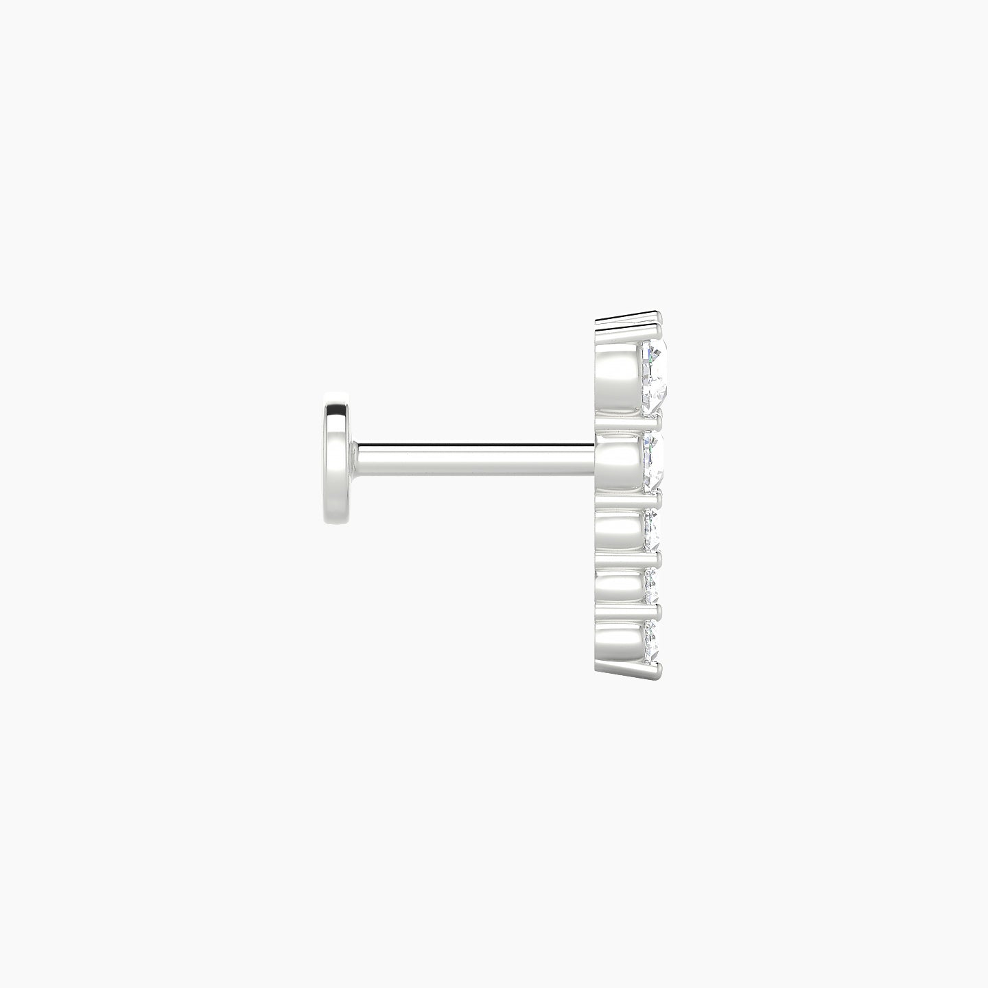 Nerthus | 18k White Gold 10 mm 6.5 mm Long Diamond Left Piercing