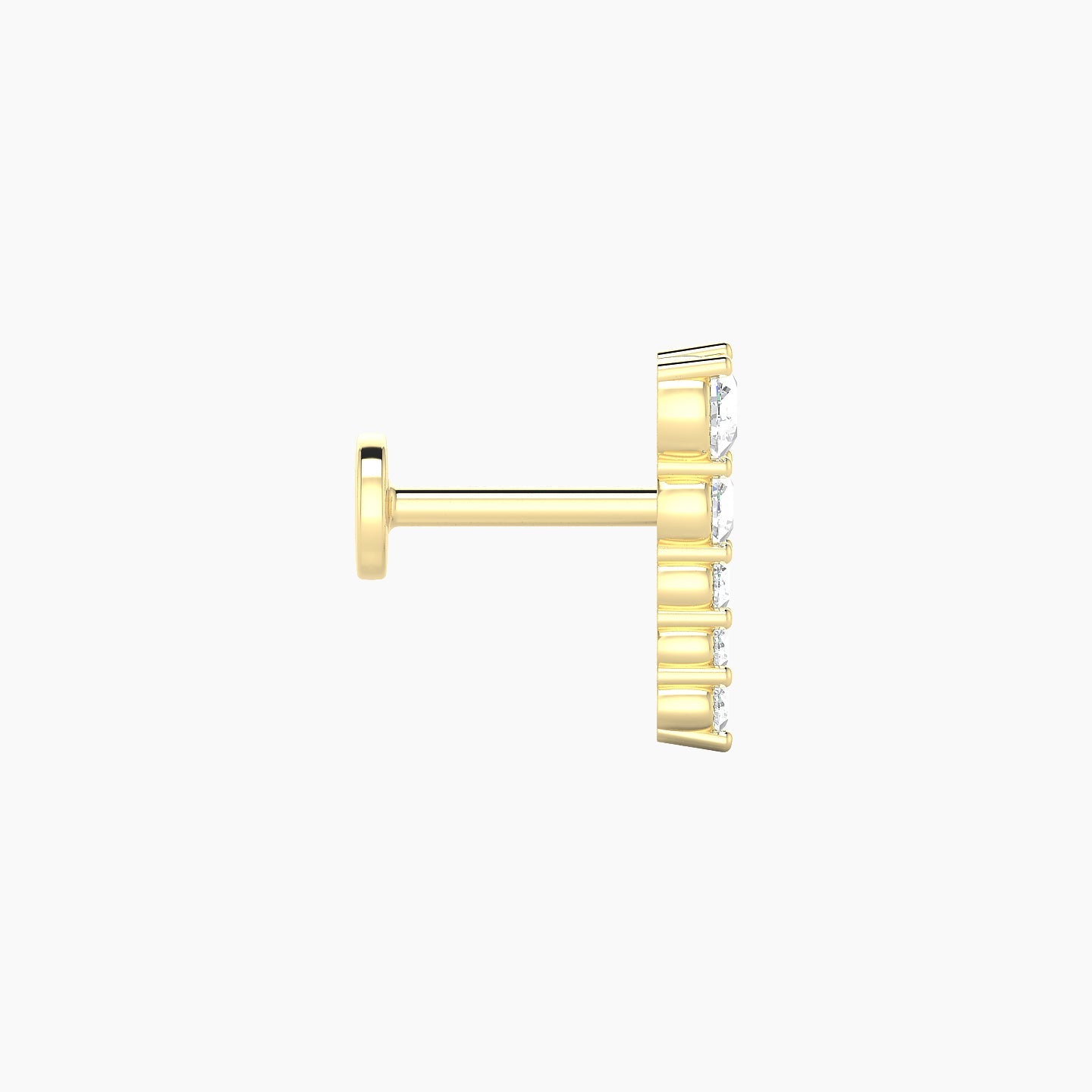 Nerthus | 18k Yellow Gold 10 mm 6.5 mm Long Diamond Left Piercing