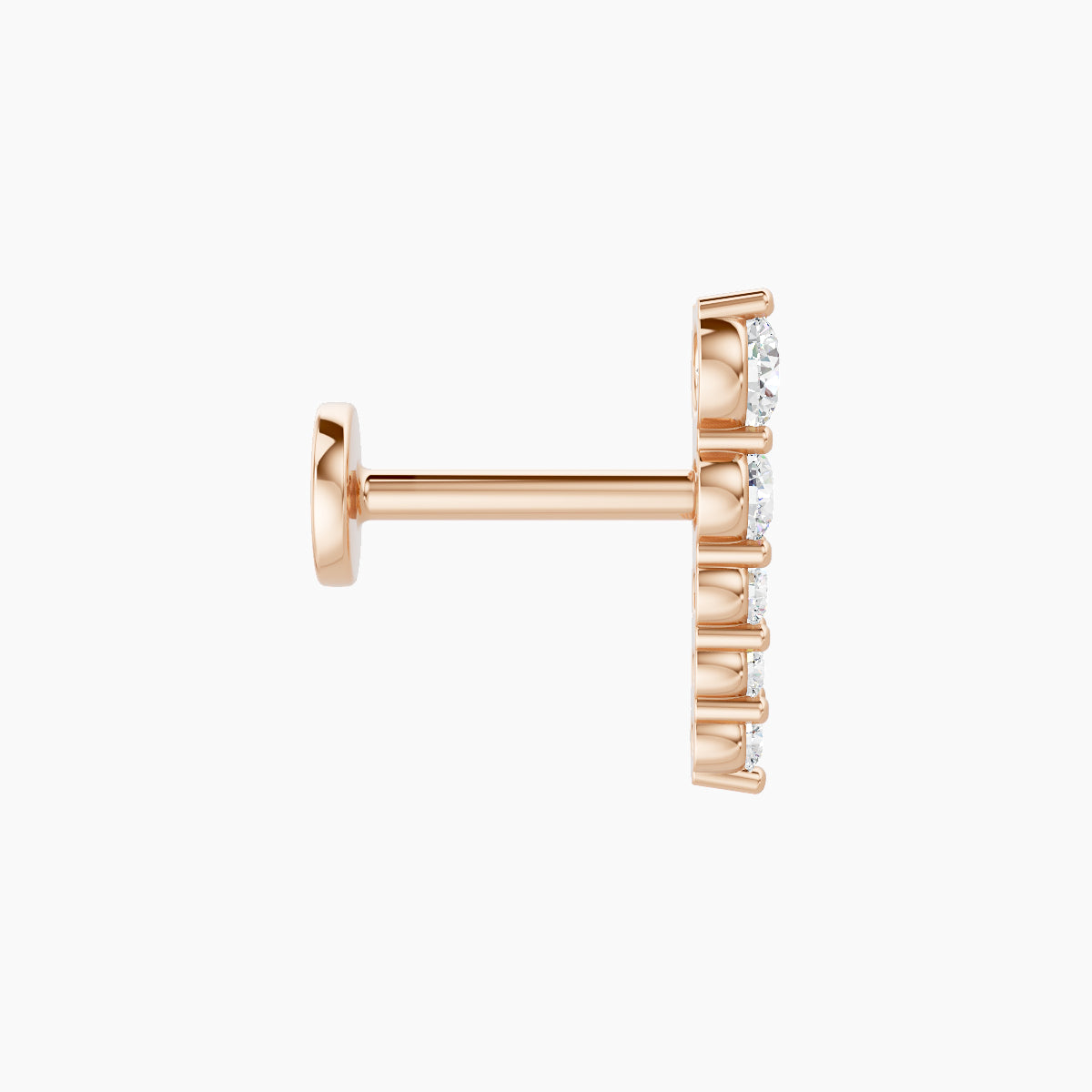 Nerthus | 18k Rose Gold 10 mm 6.5 mm Long Diamond Right Piercing